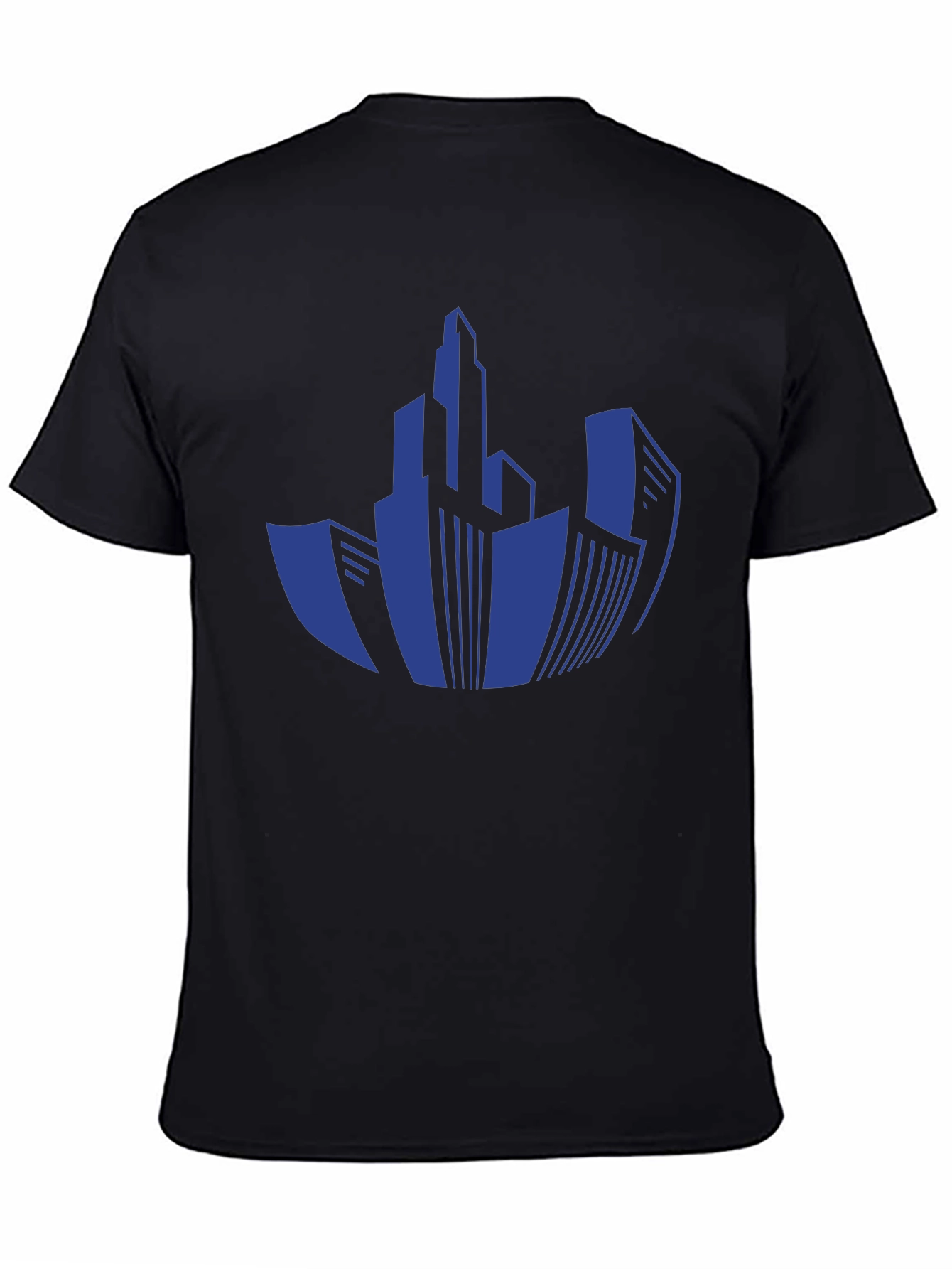 Black Cityscape Graphic T-Shirt - Modern Urban Design view 4