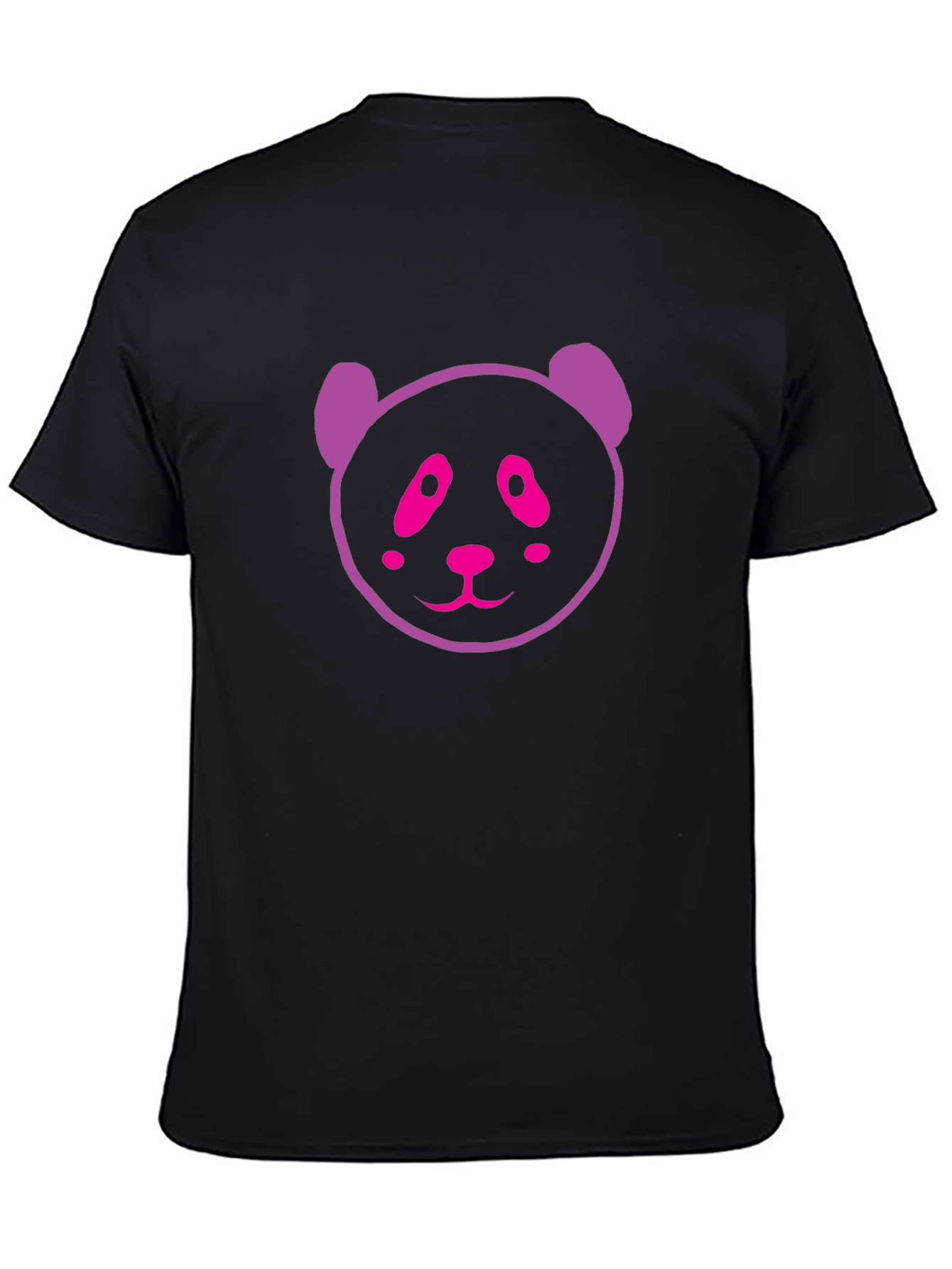 Black Cute Panda Graphic Black T-Shirt view 4