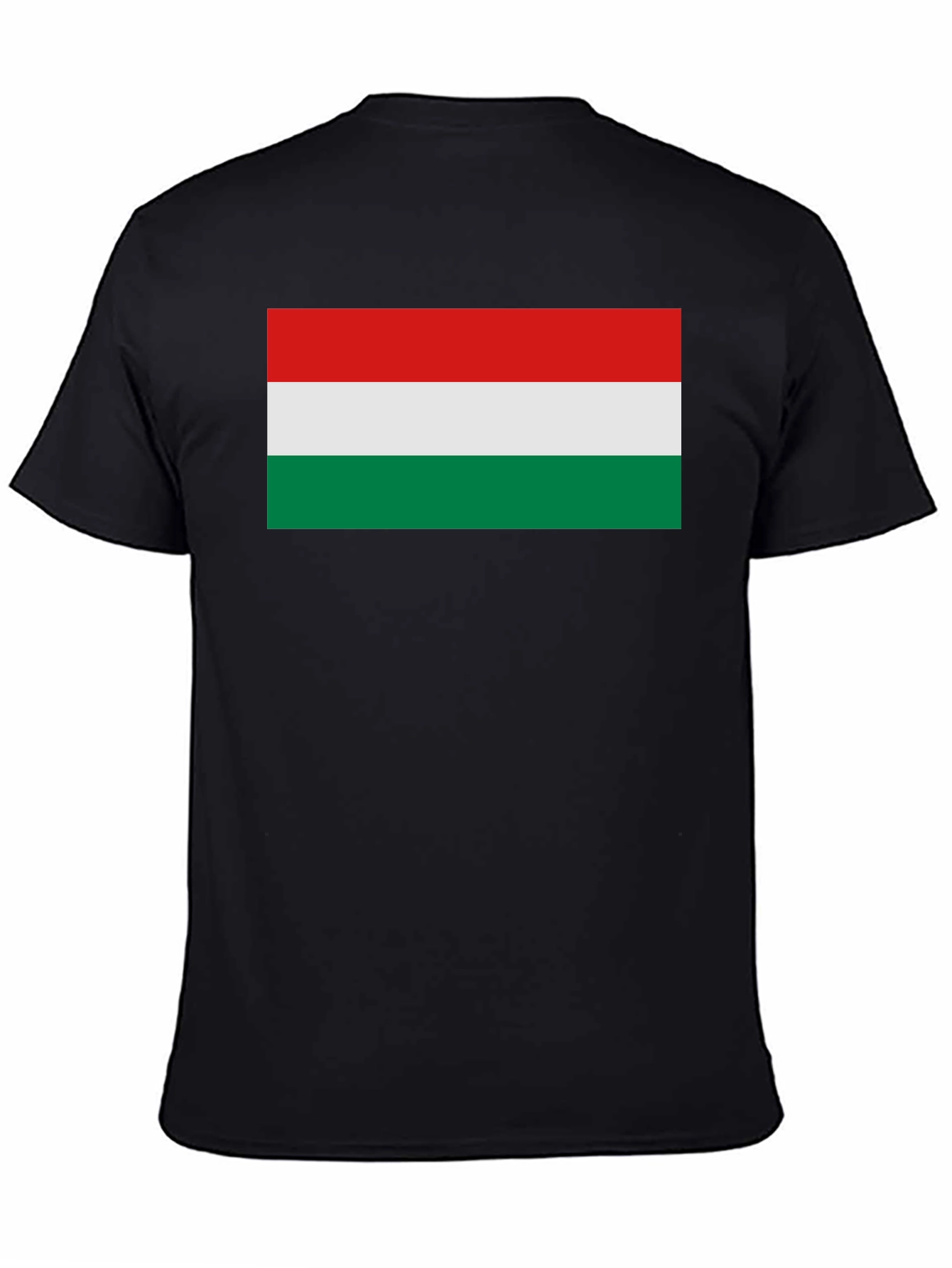 Black Hungary Flag Graphic T-Shirt - Black Tee view 4