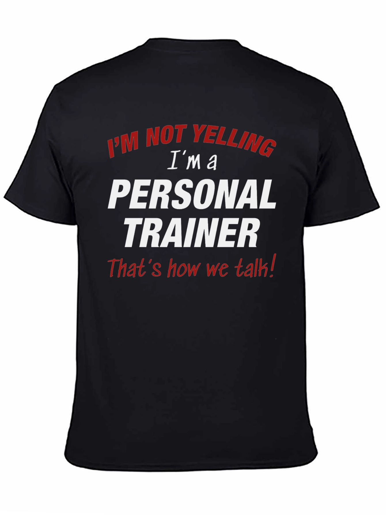 Black Personal Trainer Novelty Graphic T-Shirt view 4