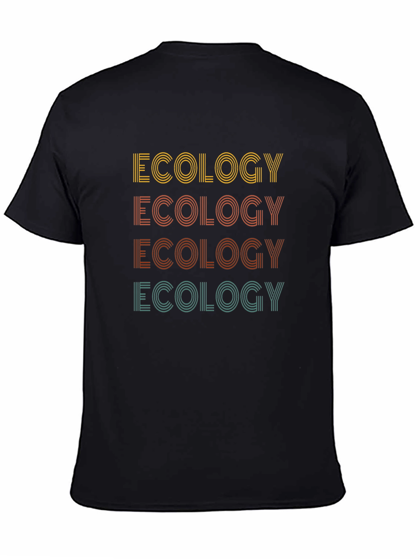 Black Ecology Retro T-Shirt, Stylish Graphic Tee view 4