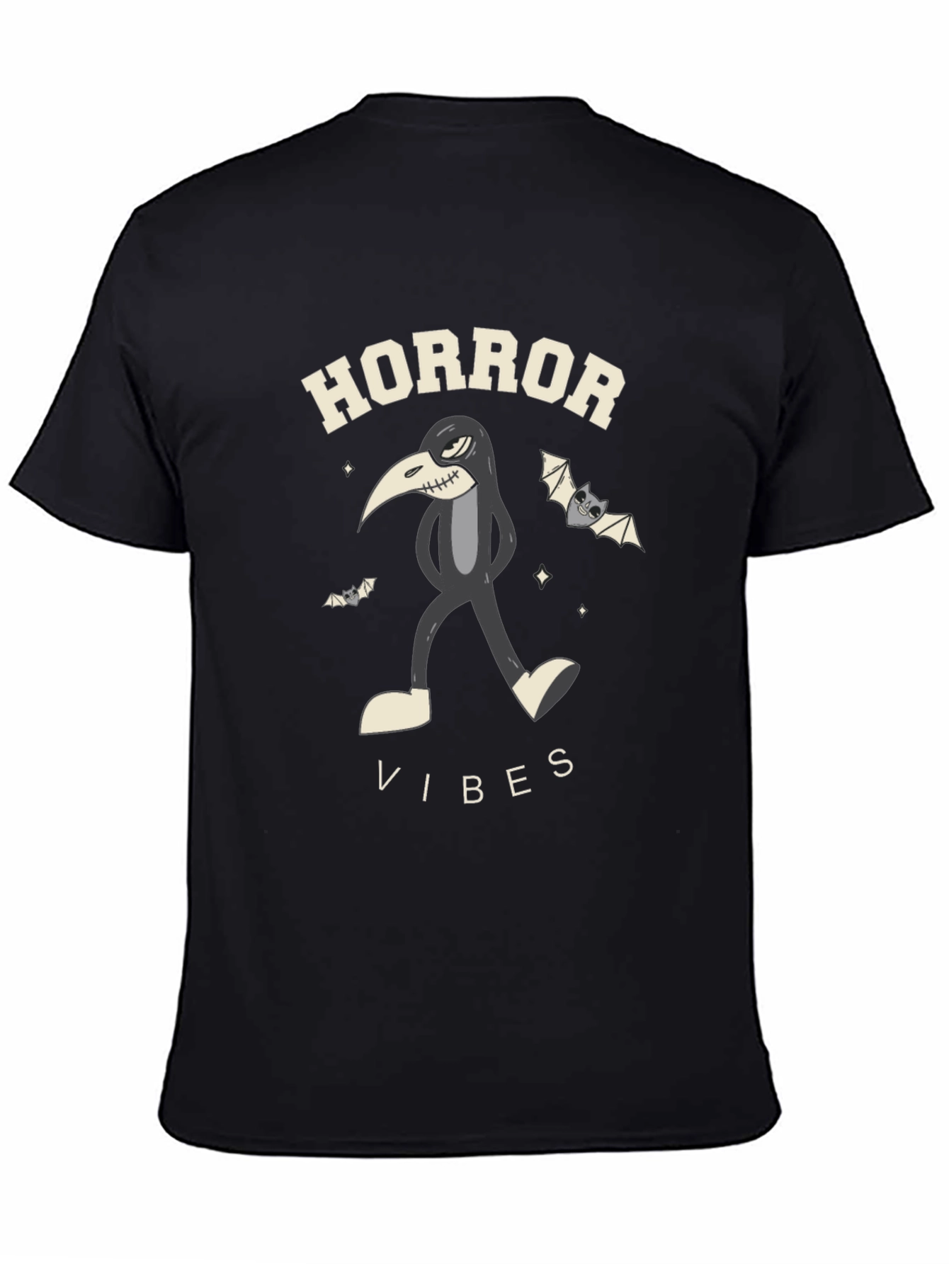 Black Horror Vibes Black T-Shirt view 4