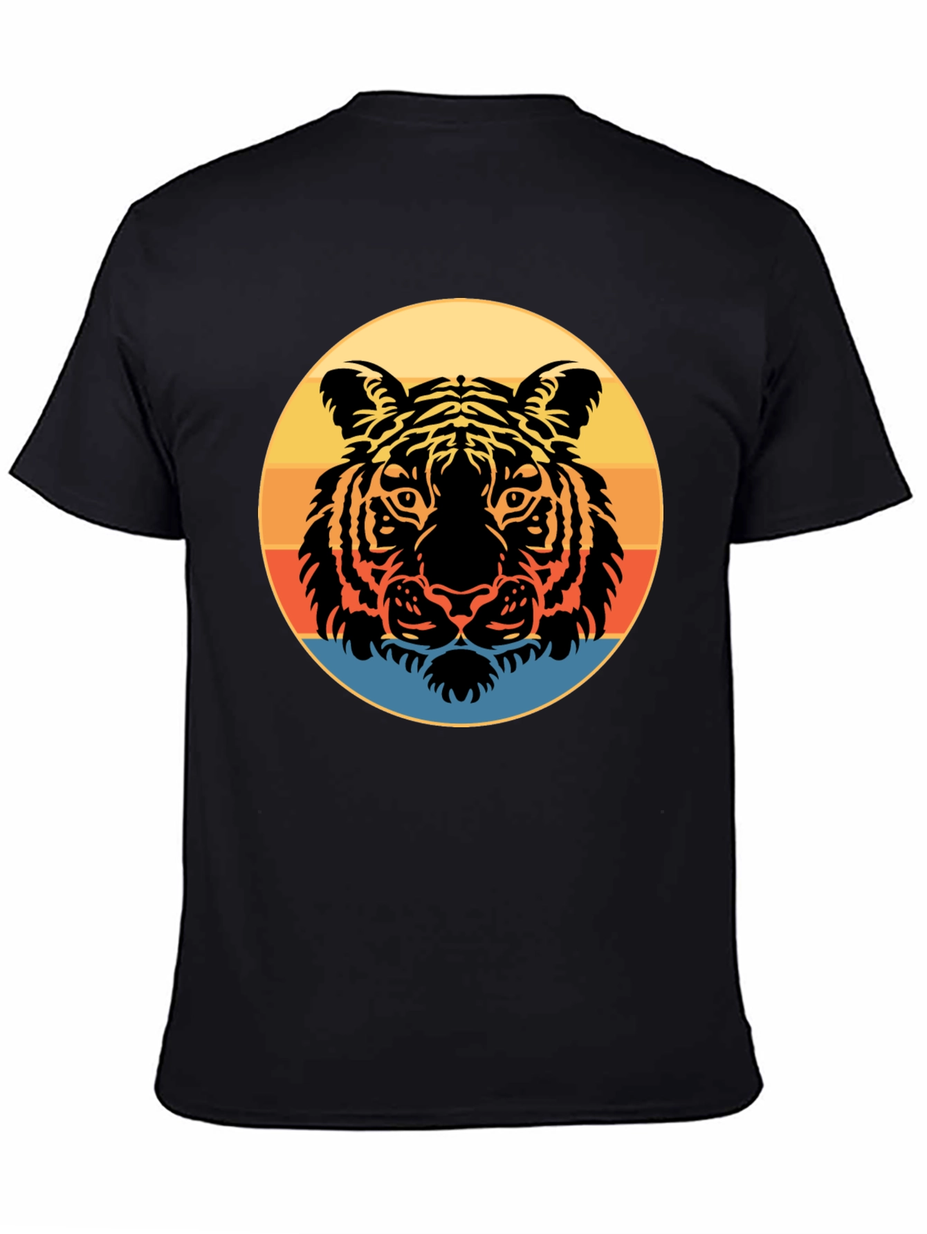 Black Retro Tiger Graphic Tee - Stylish Men's Black T-Shirt view 4