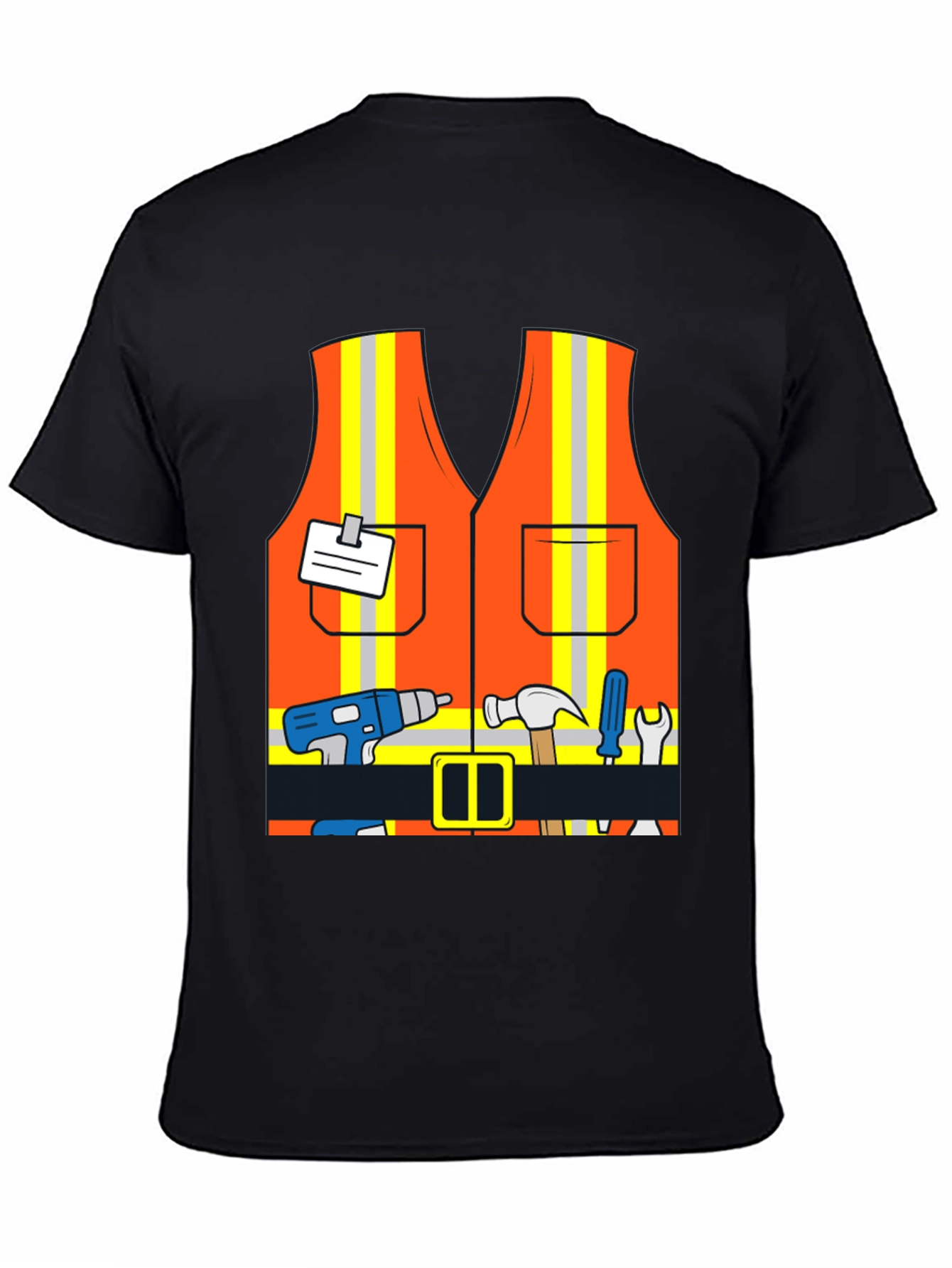 Black Construction Worker Costume T-Shirt view 4