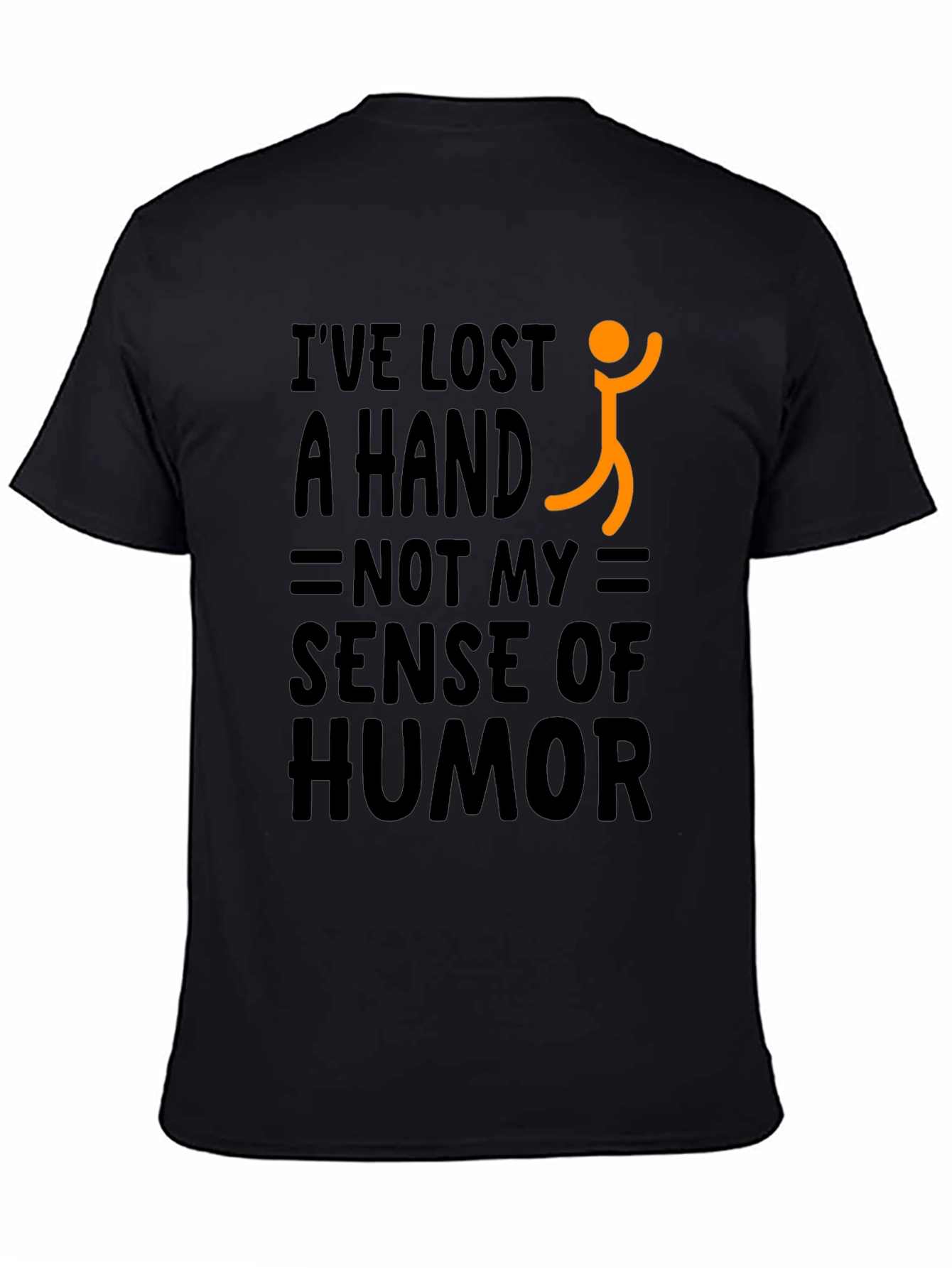 Black Humorous "Lost a Hand" Graphic Tee view 4