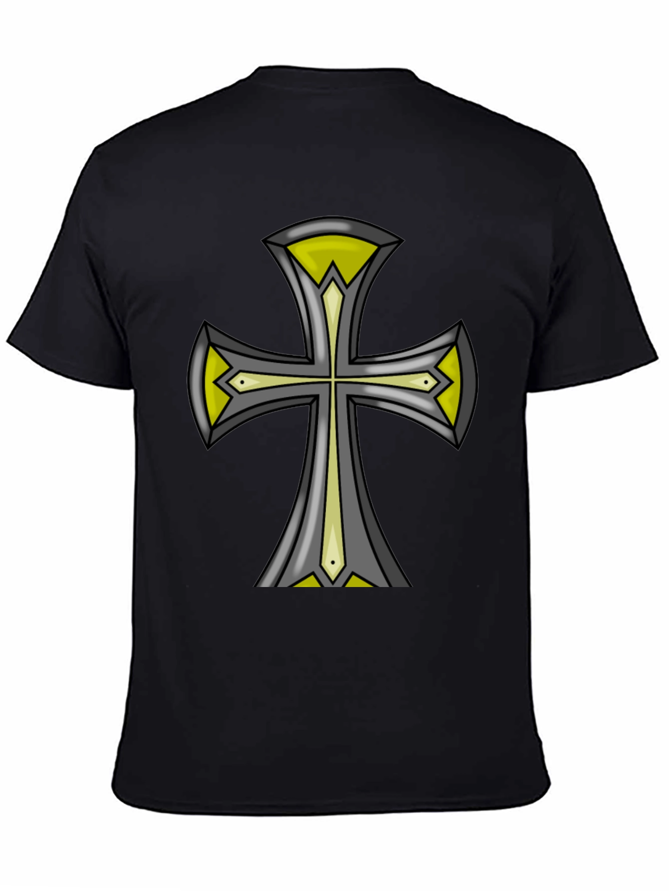 Black Cross Graphic Black Tee - Unique Design view 4