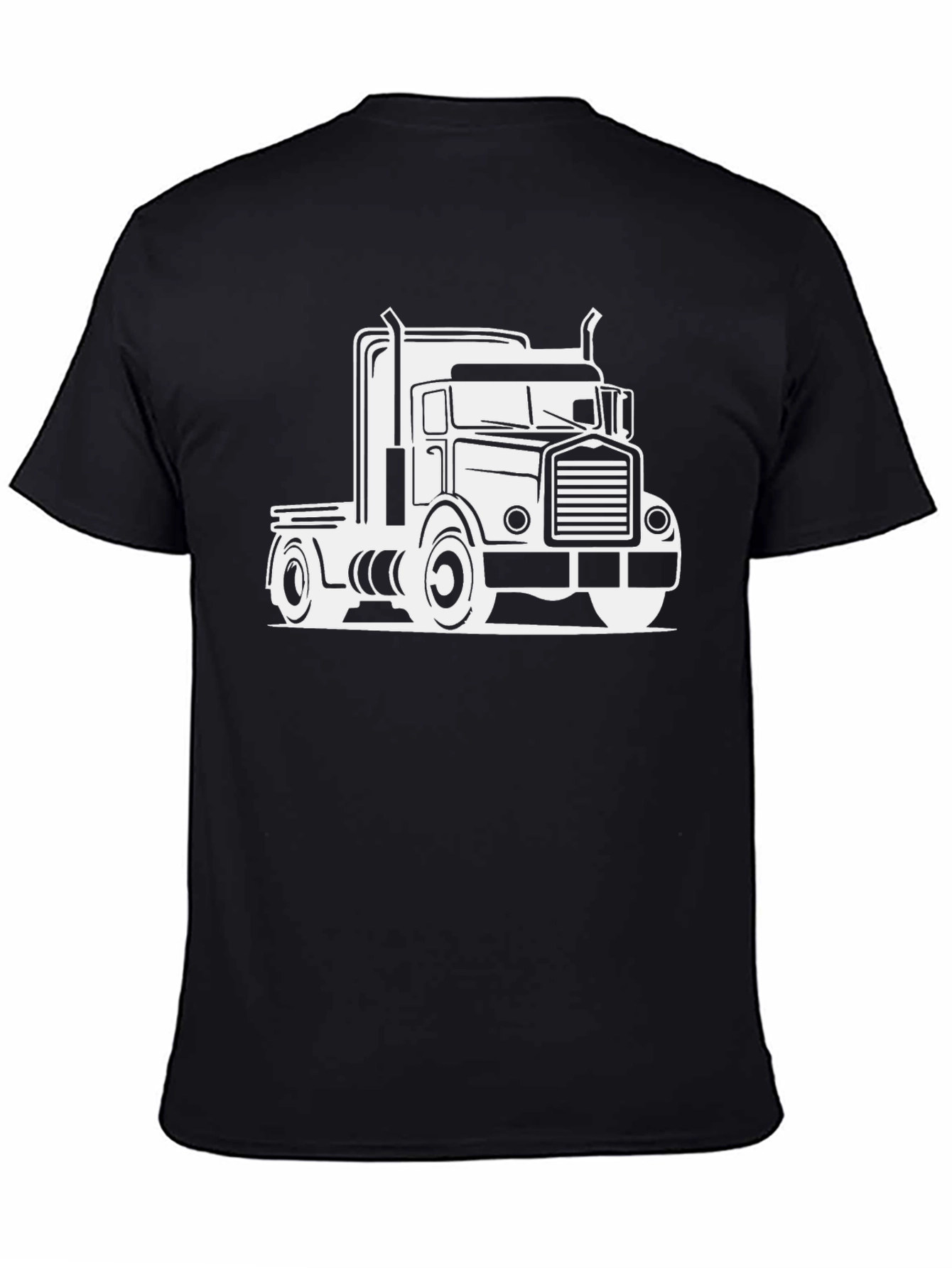Black Truck Graphic Tee - Bold Black Cotton Blend T-Shirt view 4