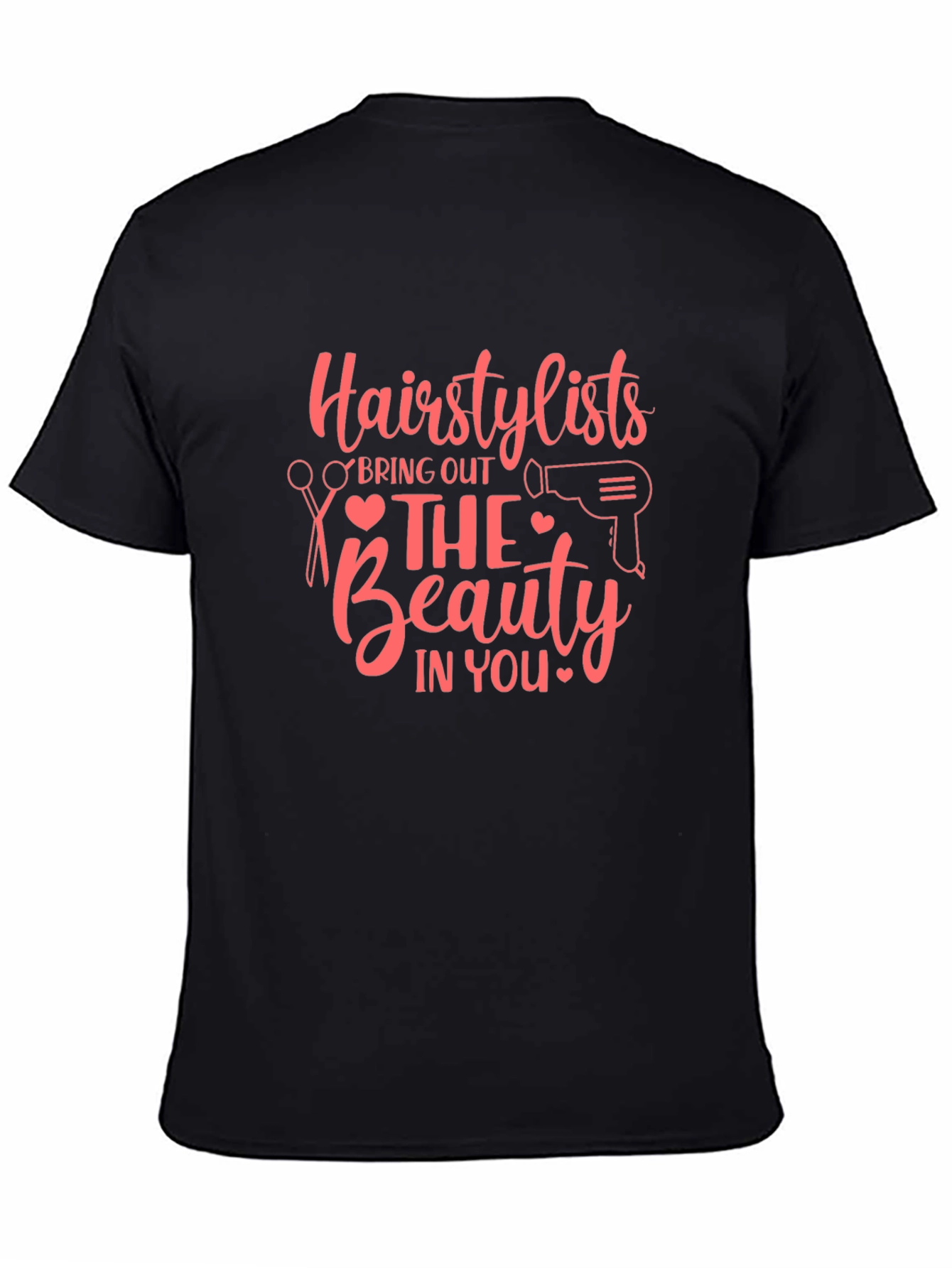 Black Hairstylist Beauty T-Shirt - Black view 4