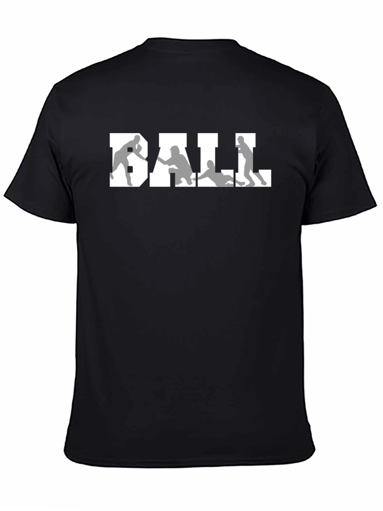 Black Baseball Graphic Tee - Black Crew Neck Shirt view 4