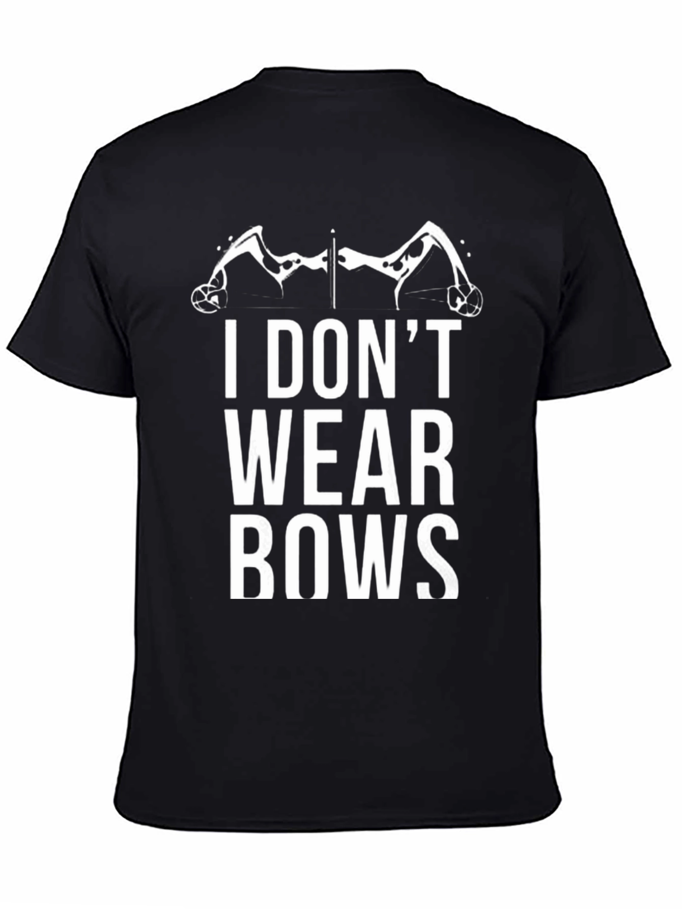 Black I Don't Wear Bows Archer T-Shirt view 4