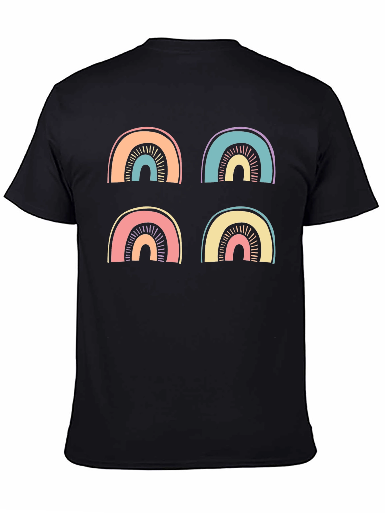 Black Retro Rainbow T-Shirt view 4