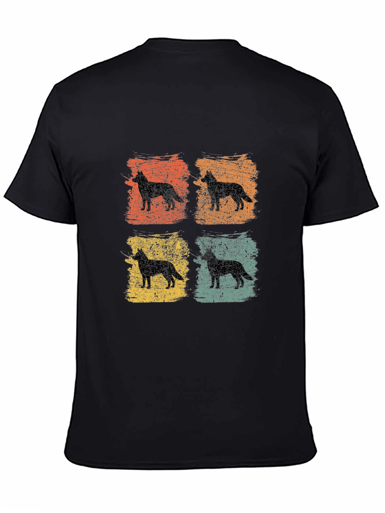 Black Vintage Dog Silhouette T-Shirt view 4