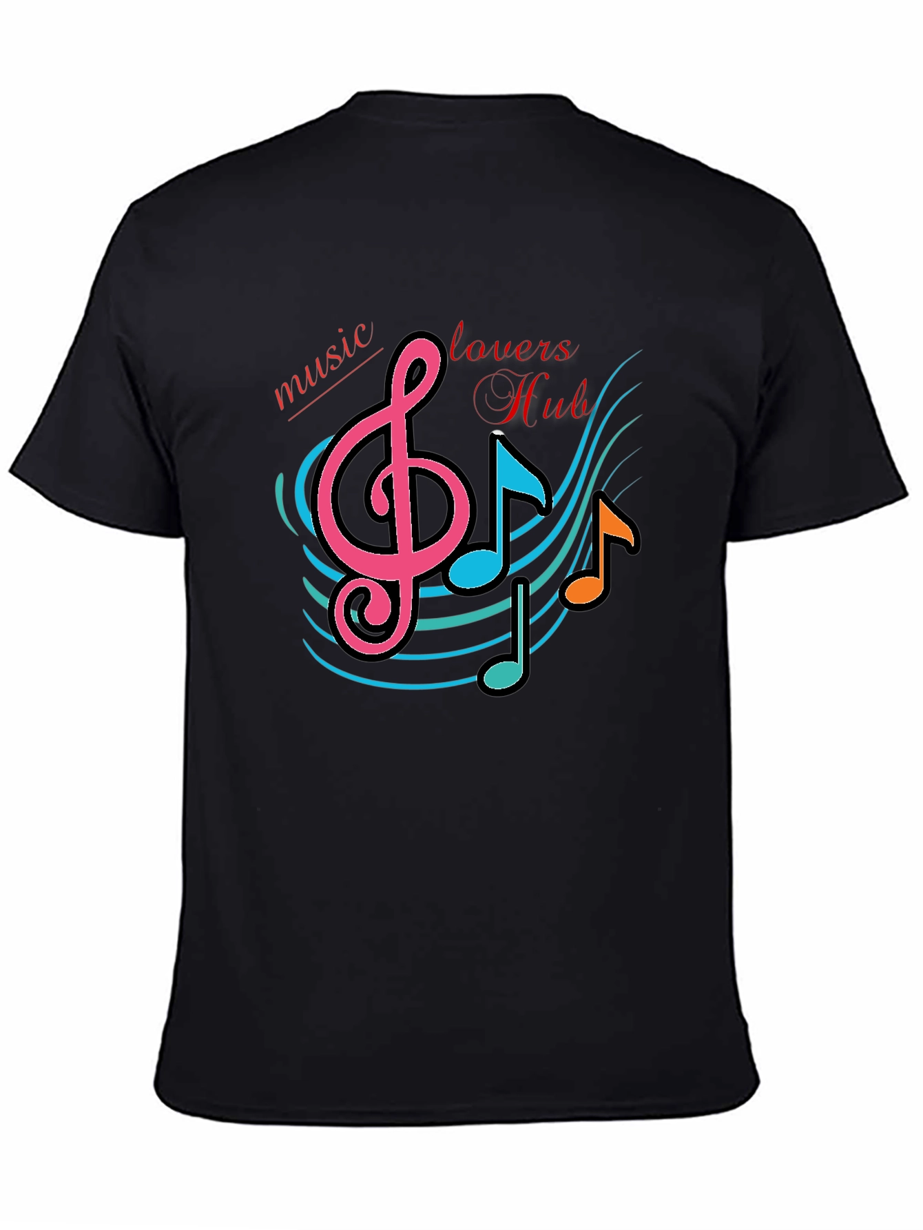 Black Music Lovers Hub Black Graphic T-Shirt view 4