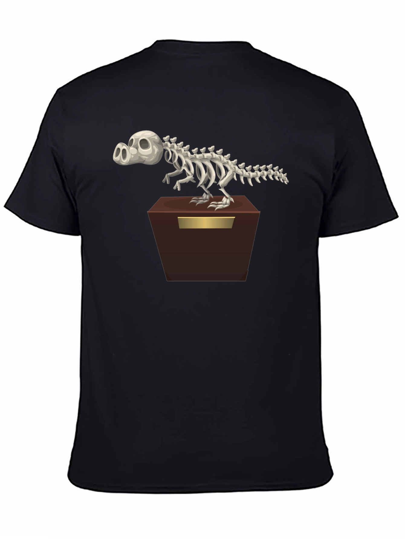 Black Dino Skeleton Graphic Tee - Black Cotton view 4
