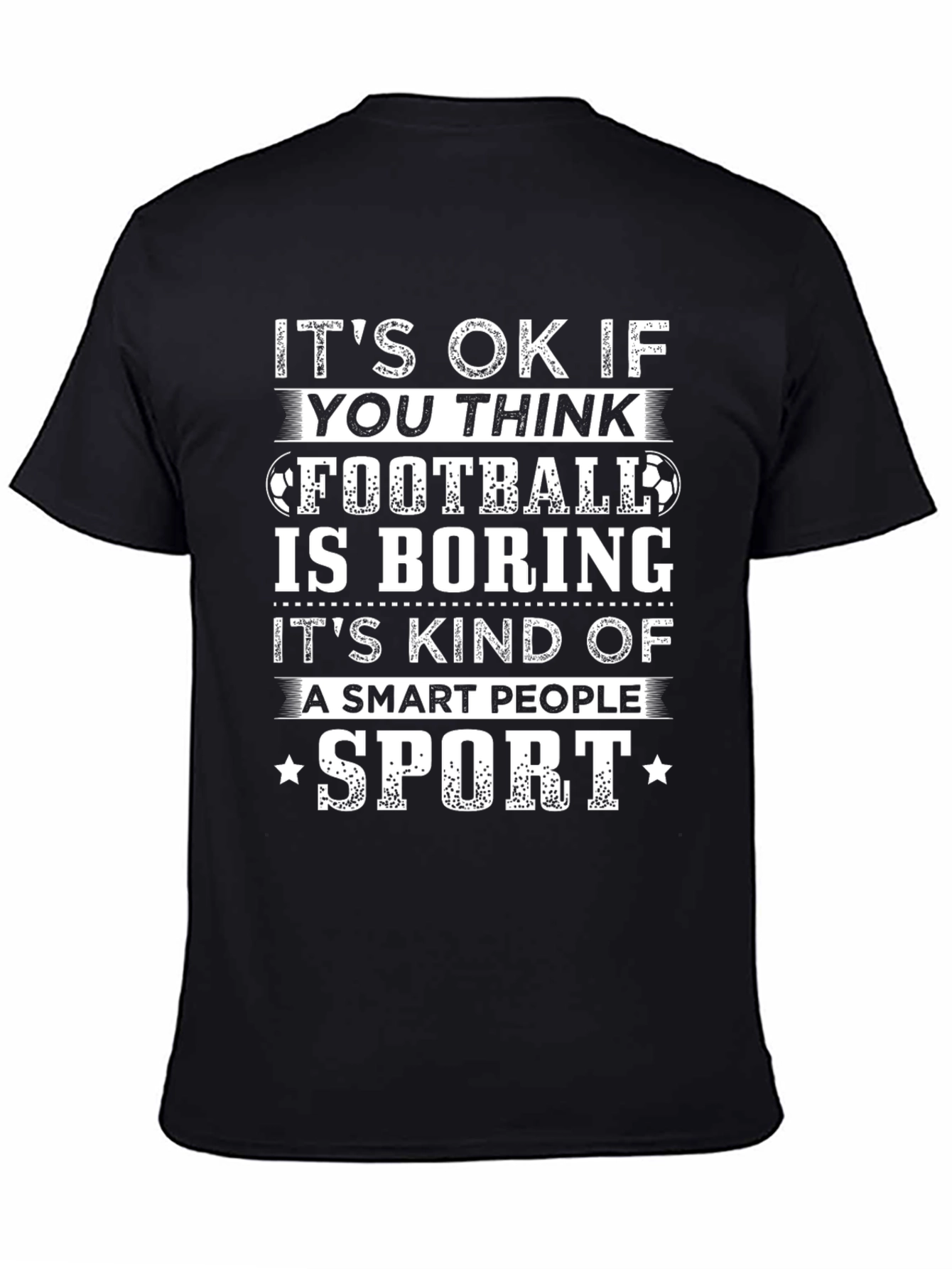 Black Smart People Sport Football T-Shirt view 4