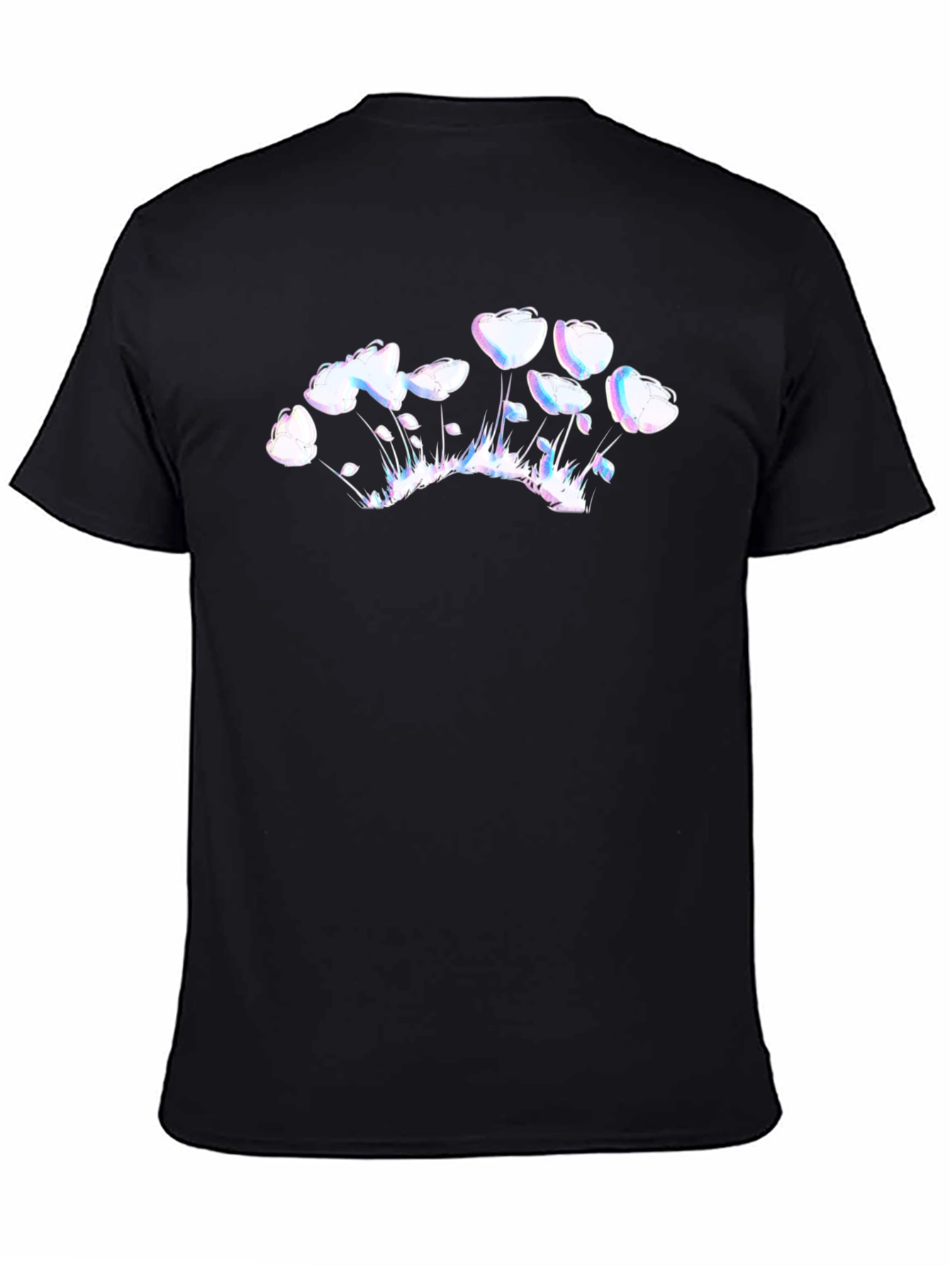 Black Floral Fantasy Black T-Shirt view 4