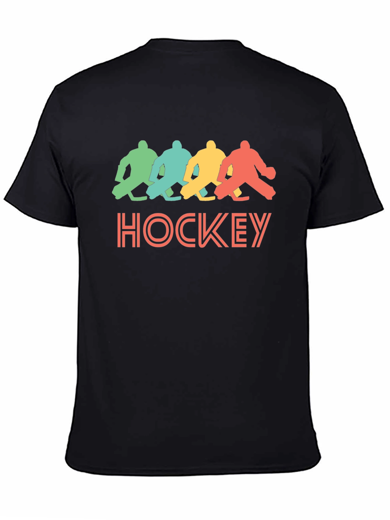 Black Retro Hockey Graphic T-Shirt - Black Tee view 4