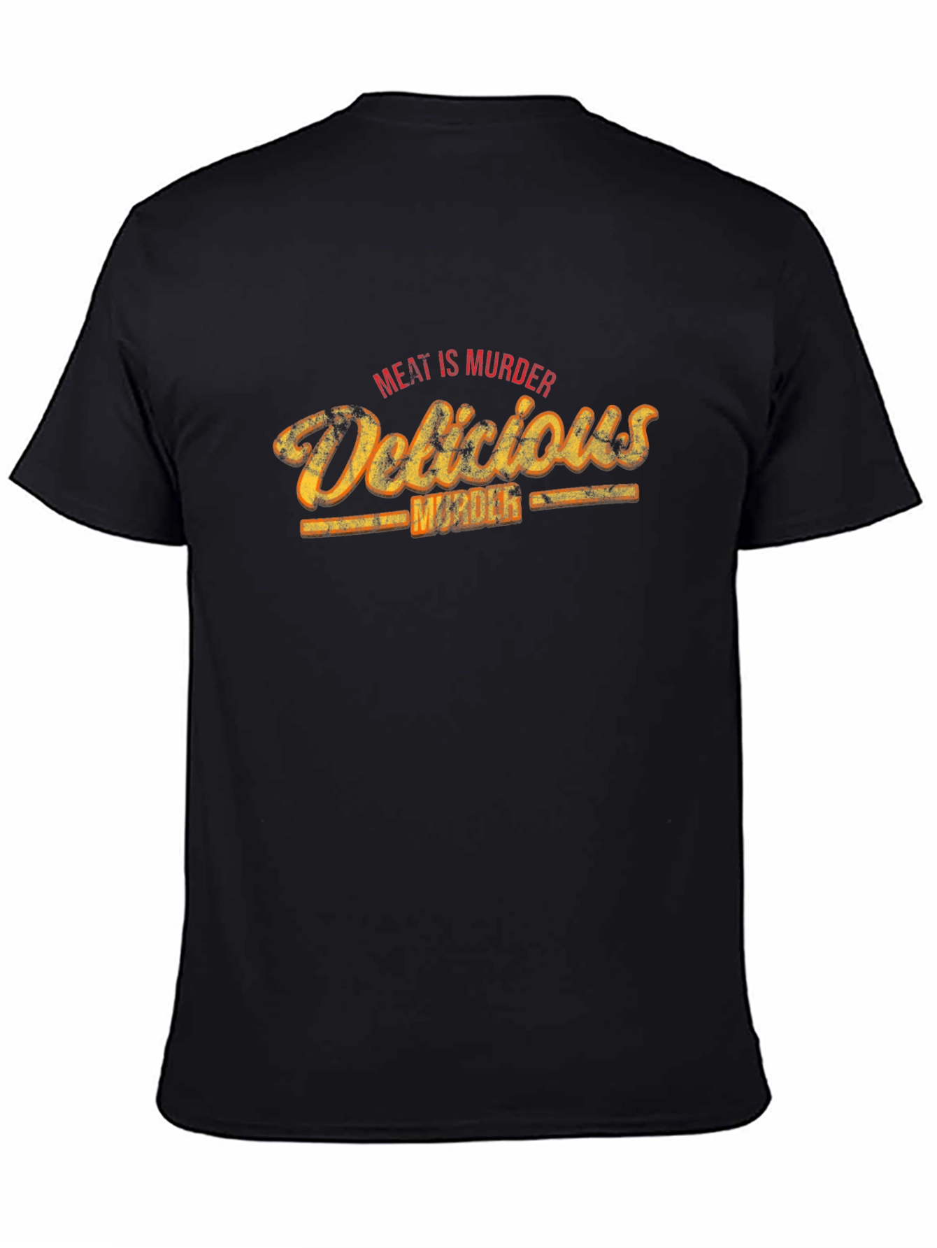 Black Meat is Murder Delicious Wrong T-Shirt view 4