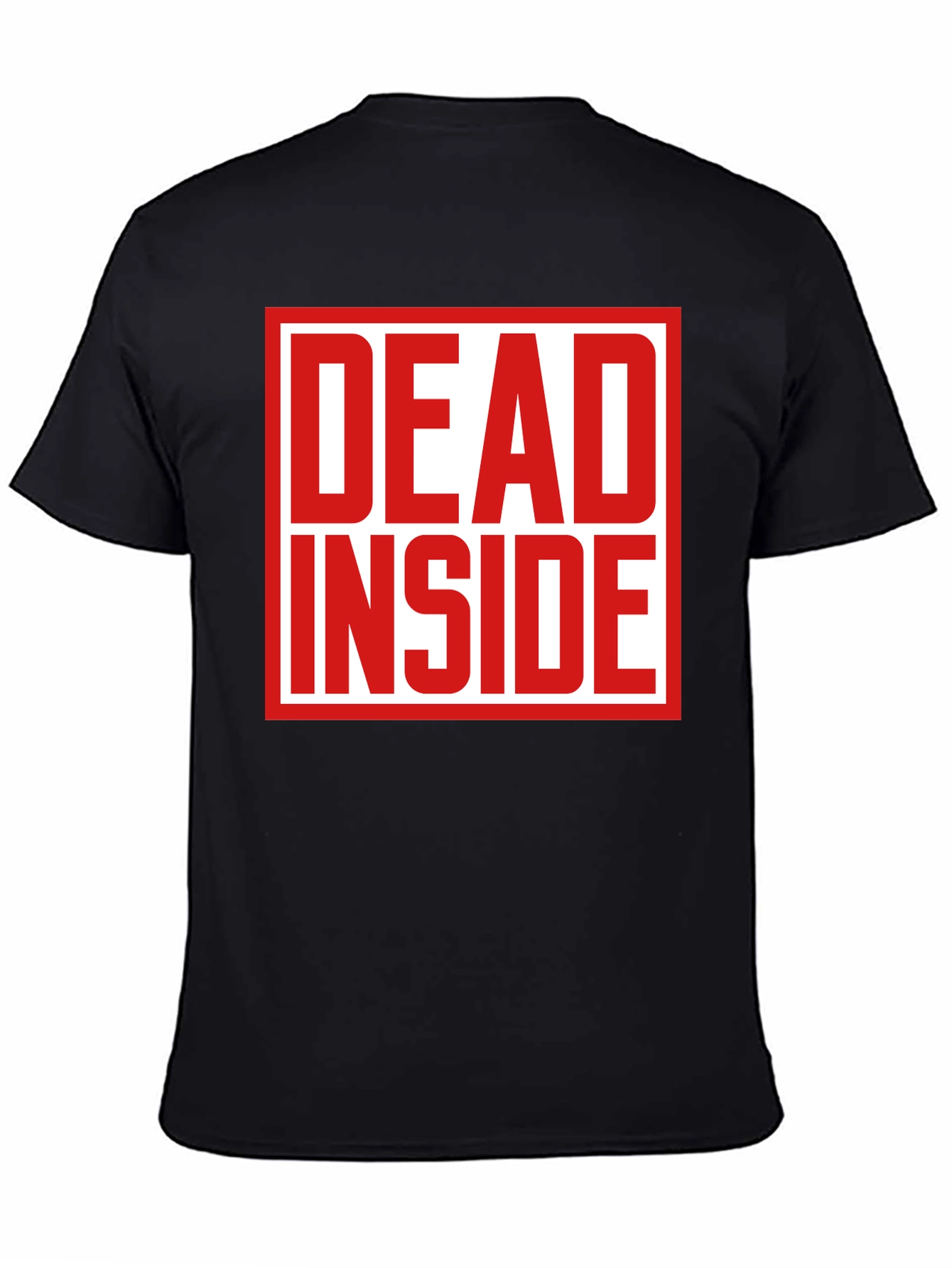 Black Dead Inside Graphic Tee - Black Short Sleeve Cotton T-Shirt view 4