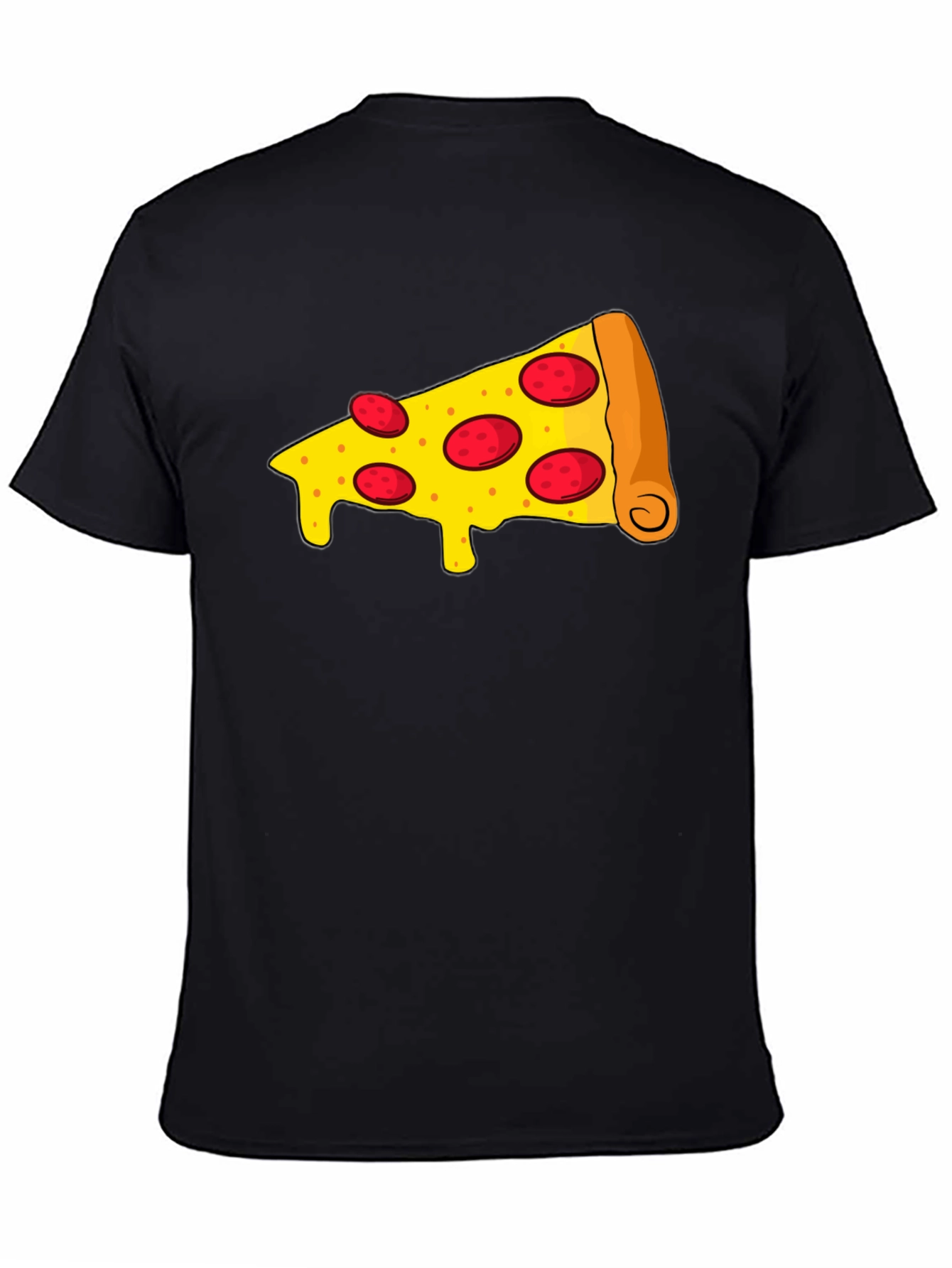 Black Pizza Slice Graphic Tee - Unisex Black T-Shirt view 4