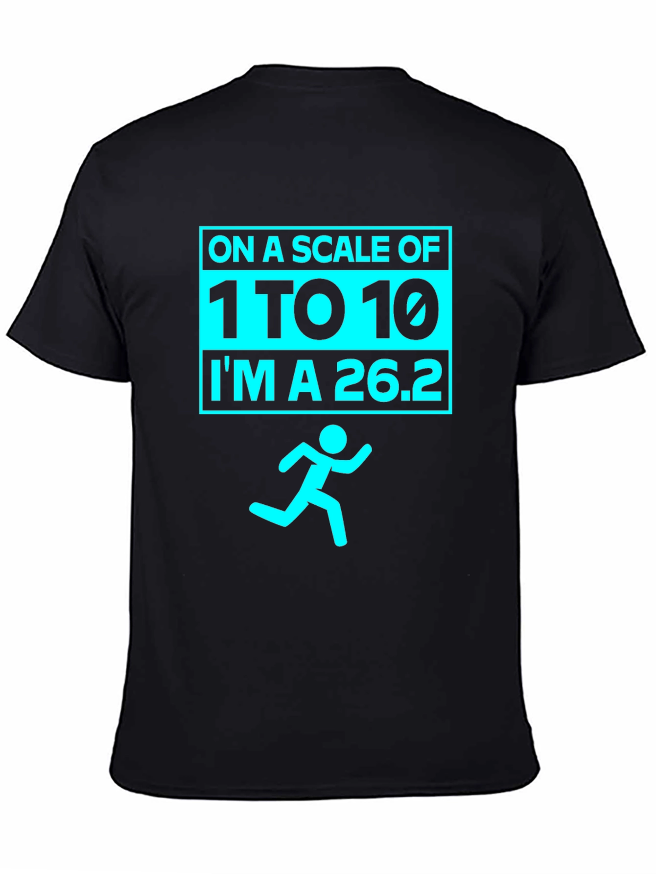 Black Marathoner's Humor Tee - Running Scale 26.2 view 4
