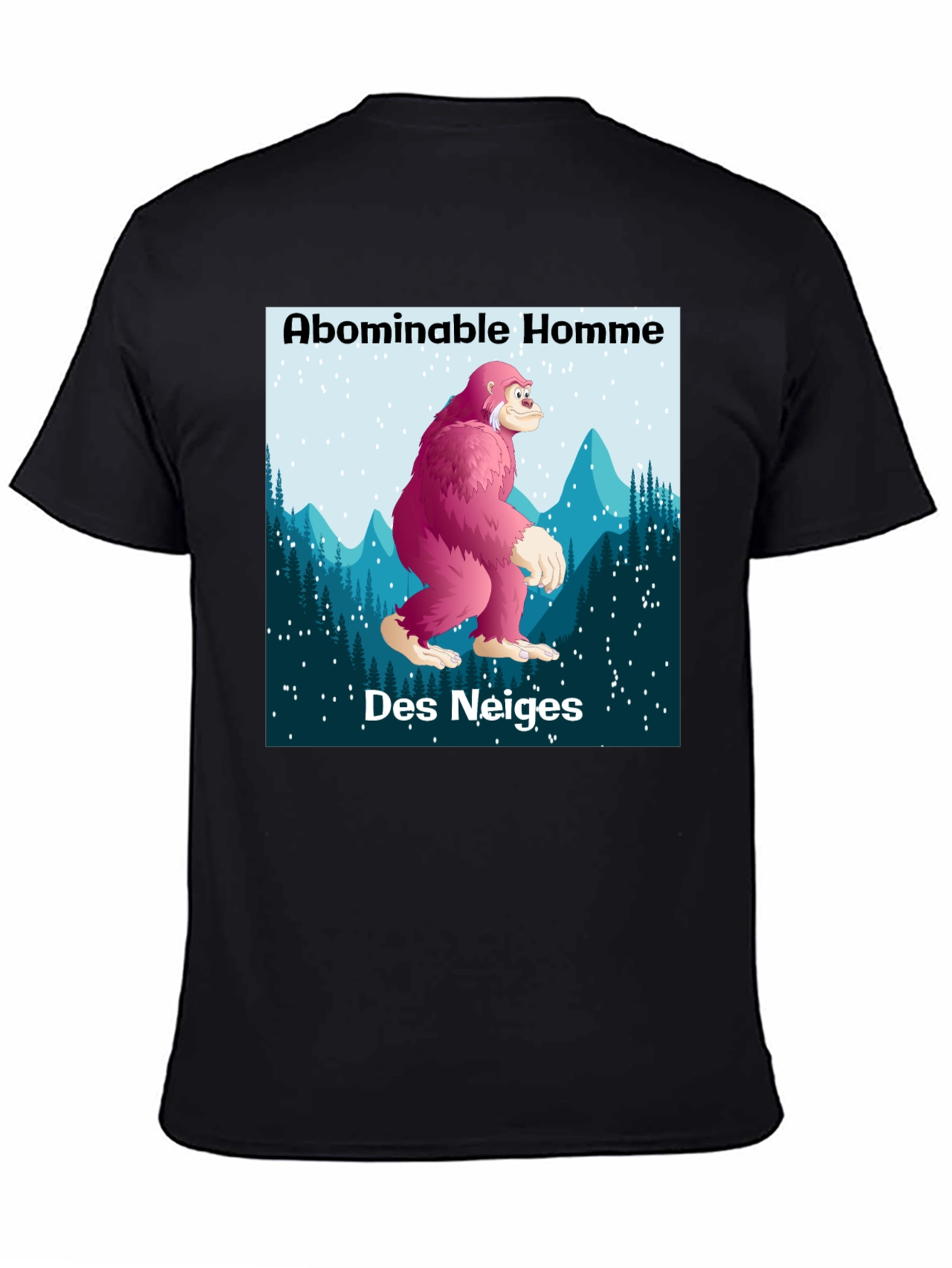Black Abominable Homme Des Neiges Graphic T-Shirt view 4
