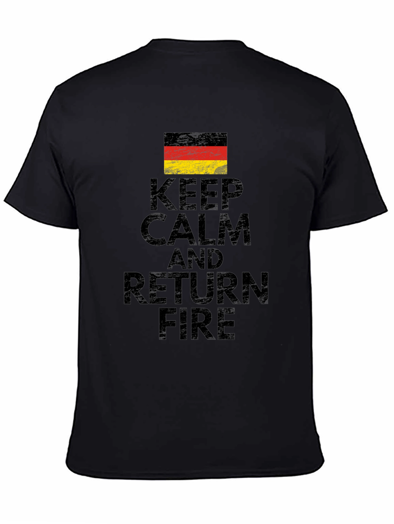 Black Keep Calm & Return Fire T-Shirt - Black view 4