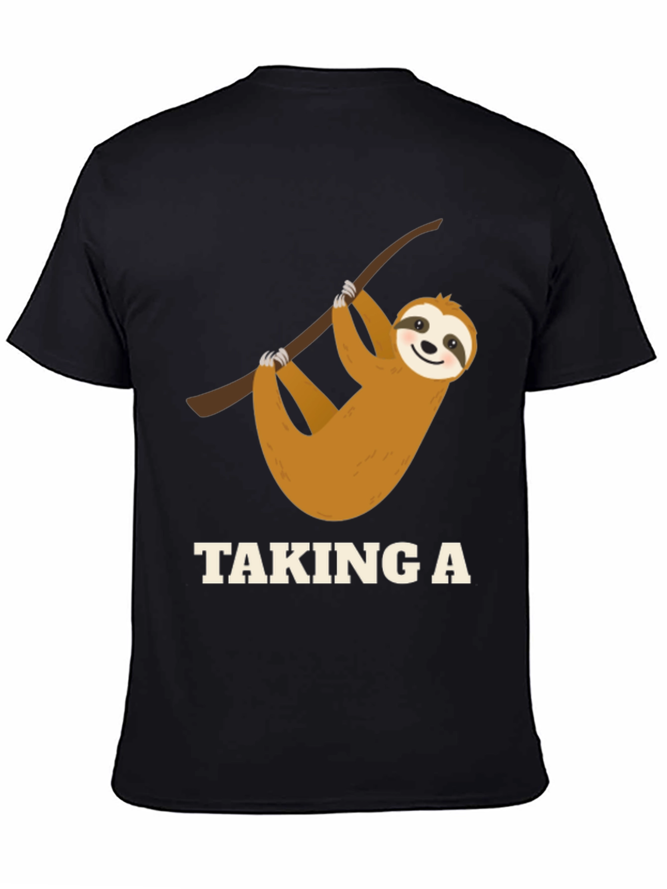 Black Sloth Taking A Nap Black T-Shirt view 4