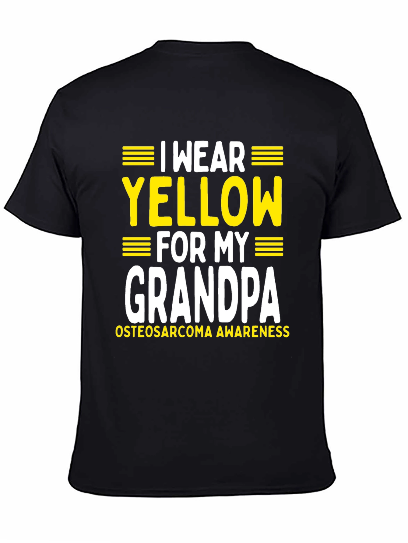 Black I Wear Yellow for My Grandpa T-Shirt view 4