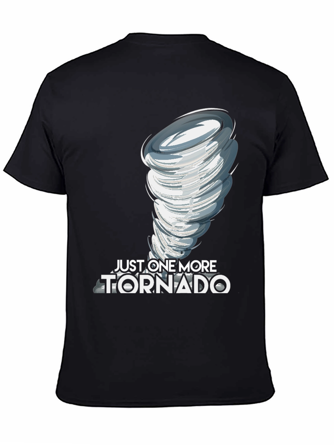 Black Just One More Tornado Black Graphic T-Shirt view 4