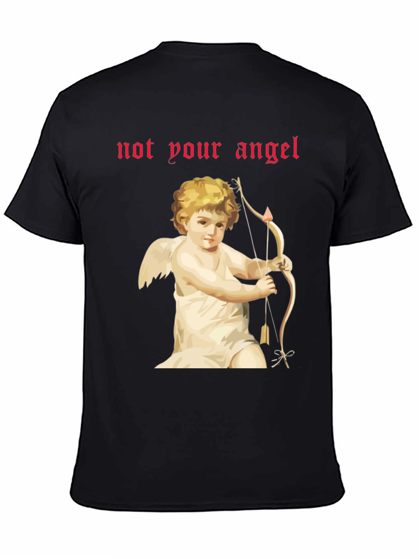 Black Not Your Angel Cupid Graphic Tee - Black T-Shirt view 4