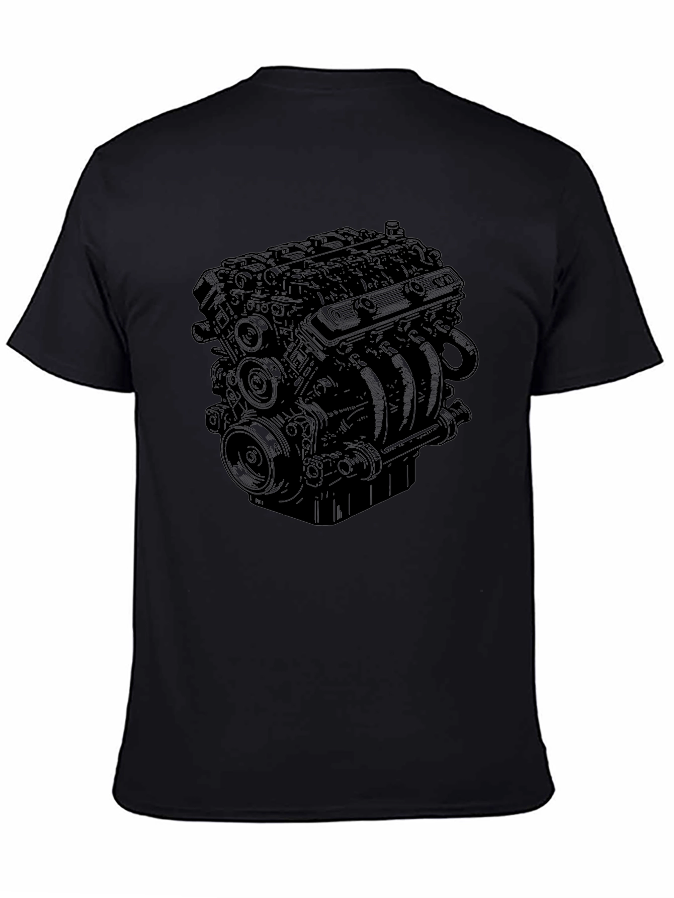 Black Engine Graphic Black T-Shirt view 4