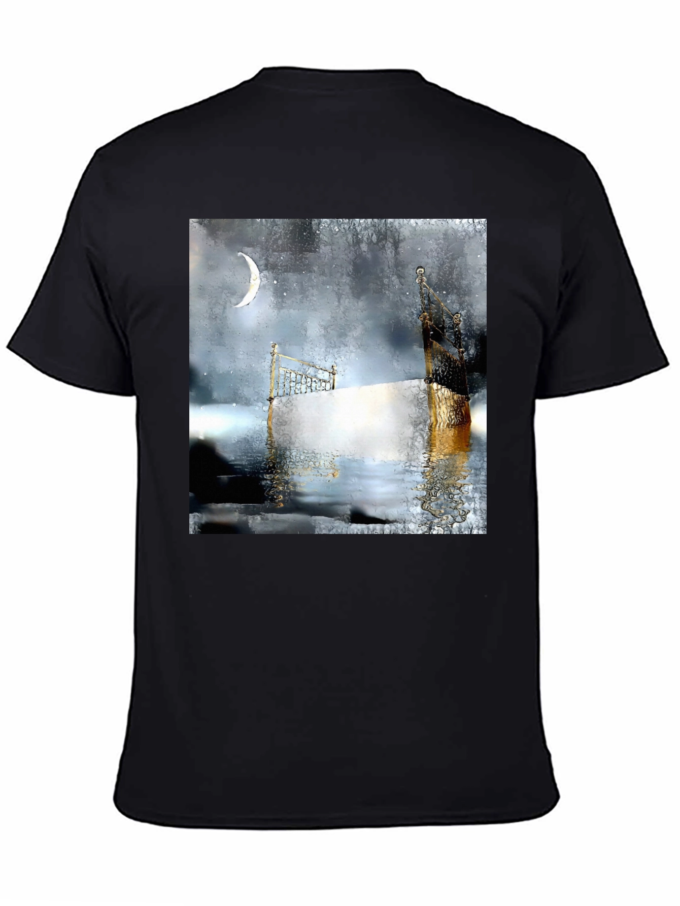 Black Surreal Dreamscape Black Tee view 4