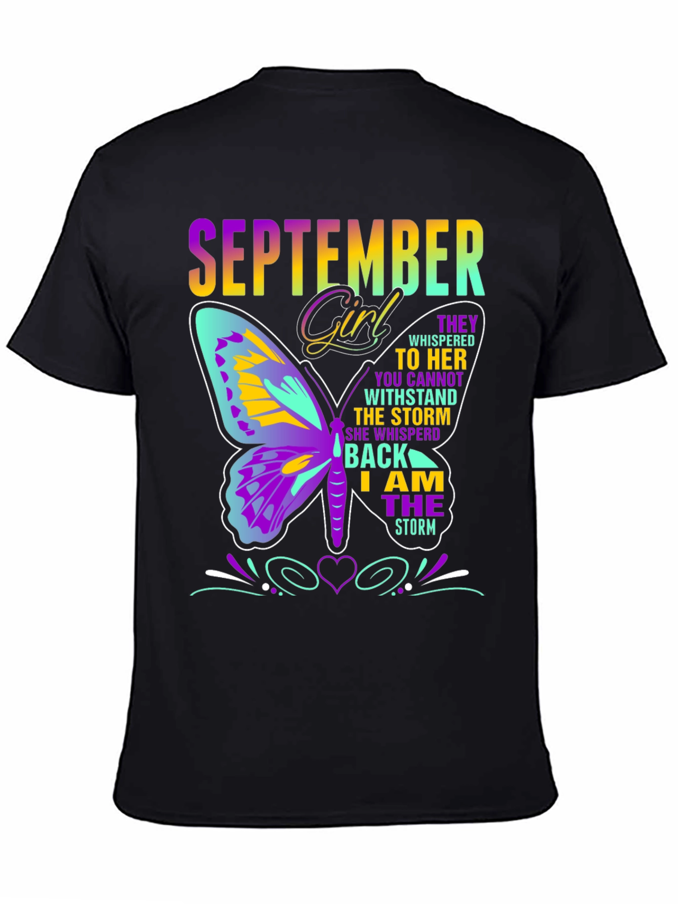Black September Girl Butterfly T-Shirt view 4