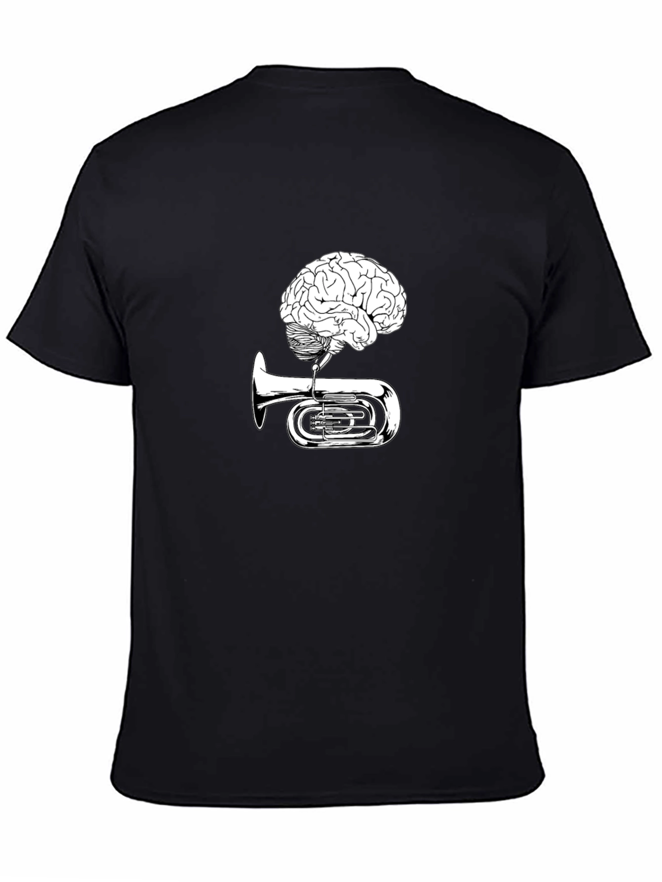 Black Brain Tuba Graphic Tee - Musical Mind T-Shirt view 4