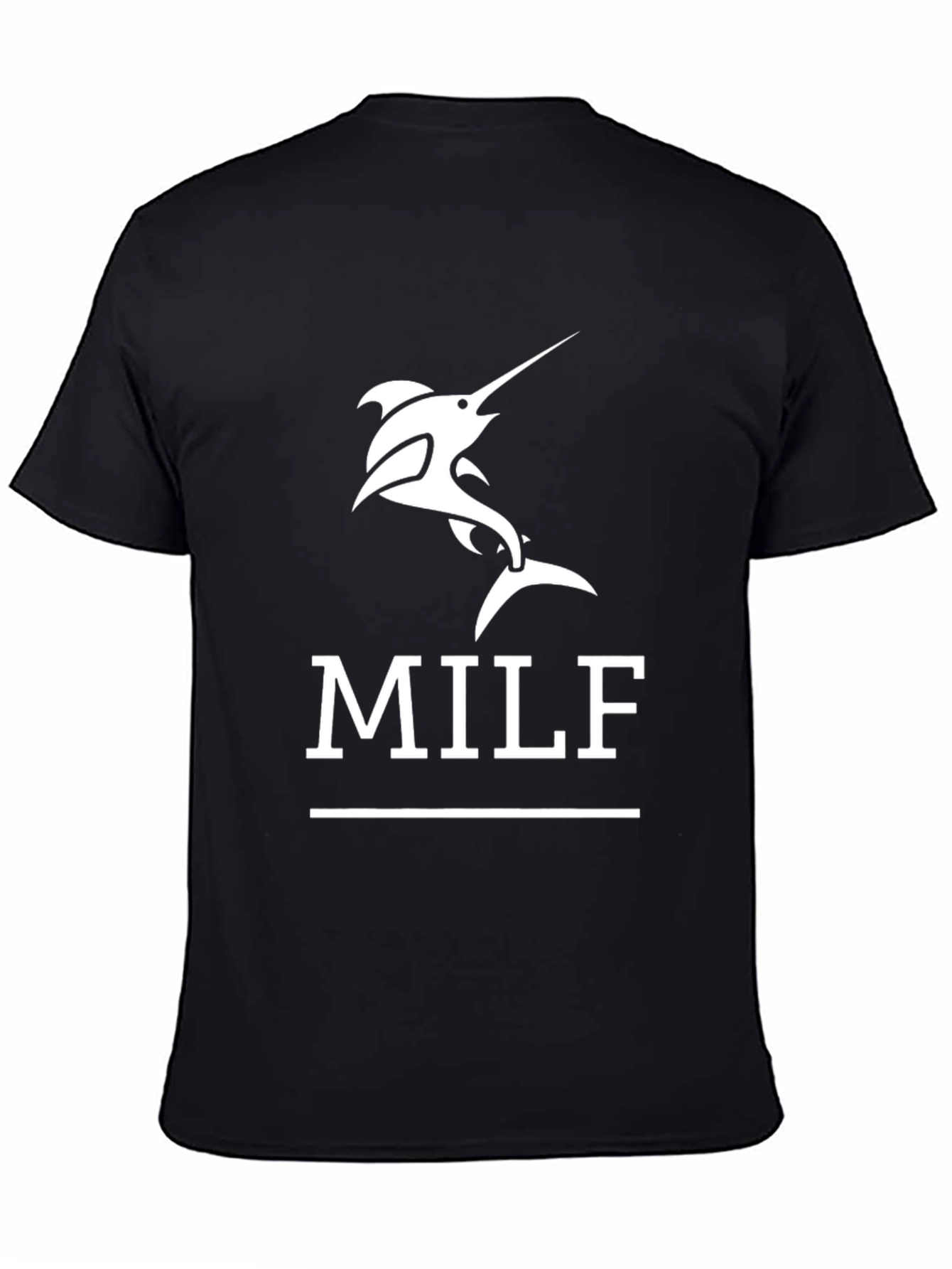 Black Marlin MILF T-Shirt - Funny Fishing Tee view 4