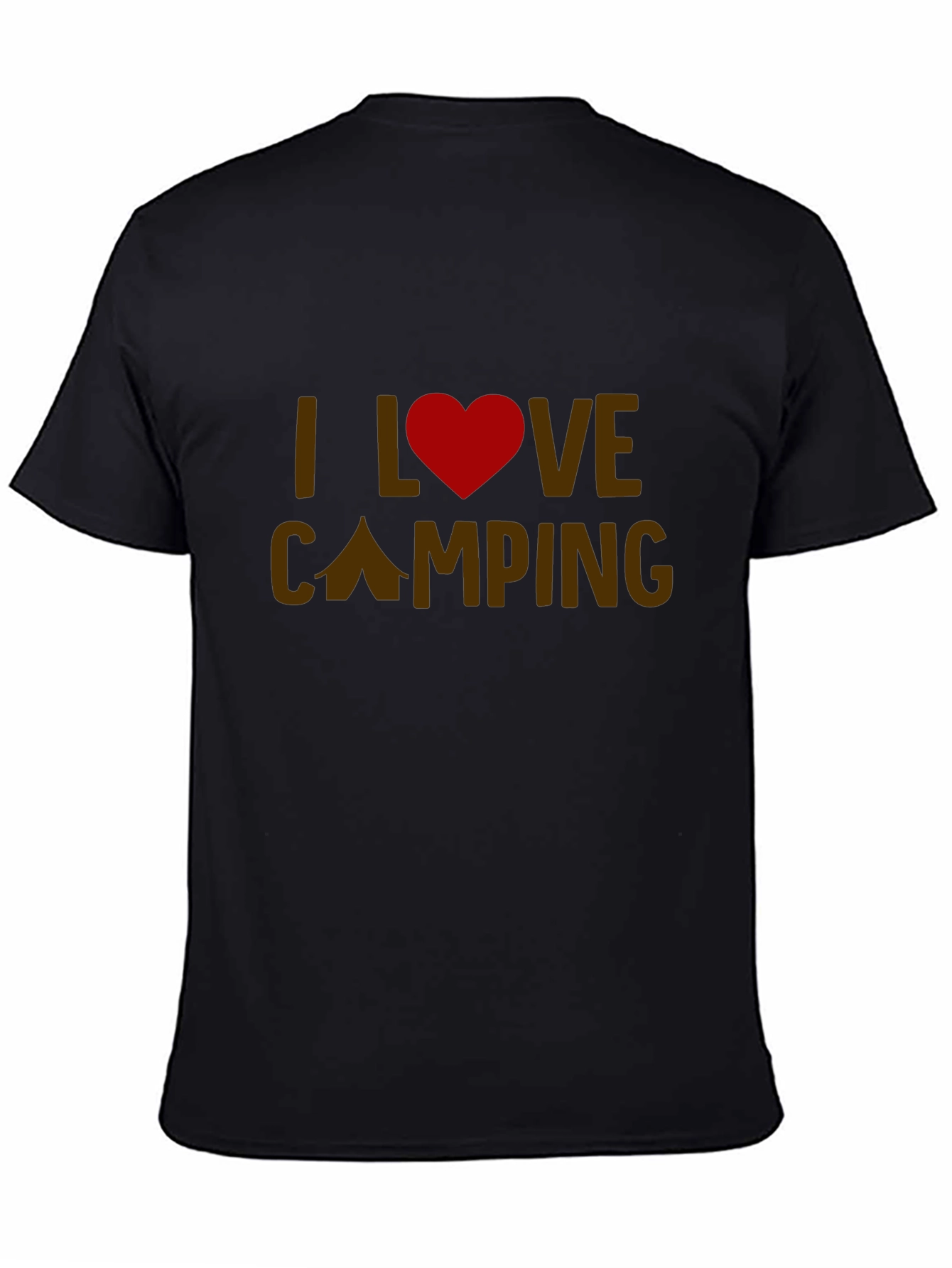 Black I Love Camping Graphic Tee - Black Casual T-Shirt view 4
