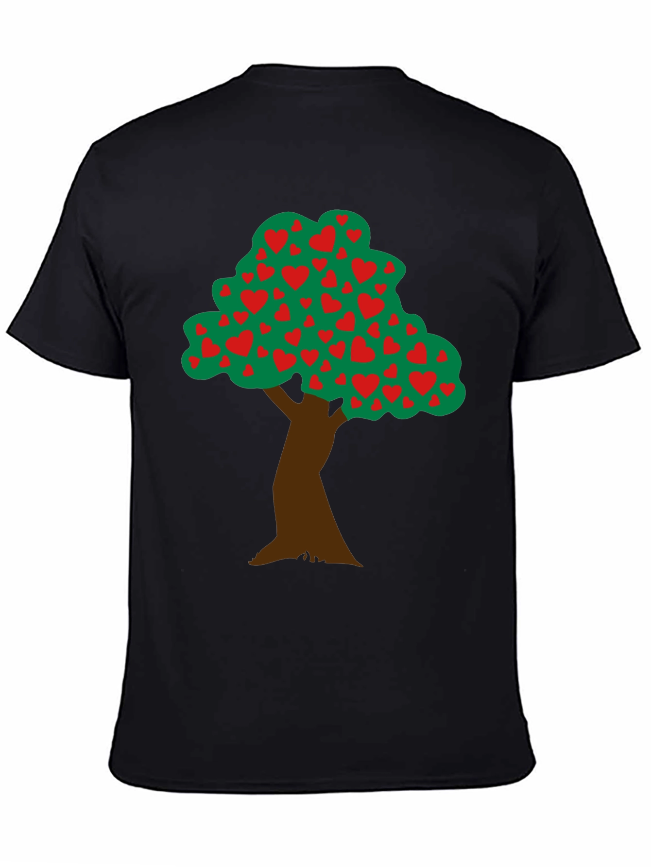 Black Heart Tree Graphic Tee - Black Cotton Blend view 4