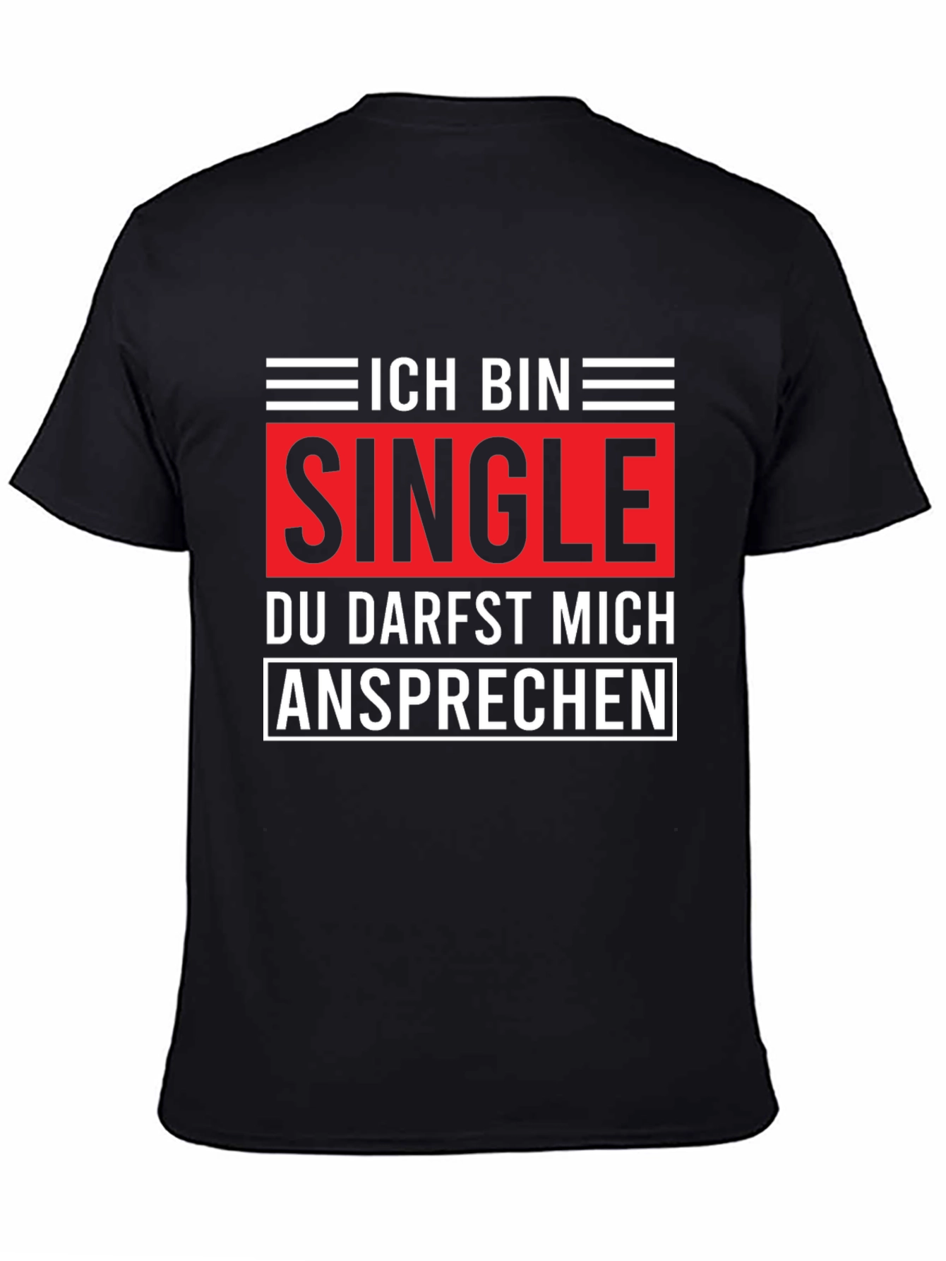 Black Ich Bin Single T-Shirt - Black view 4