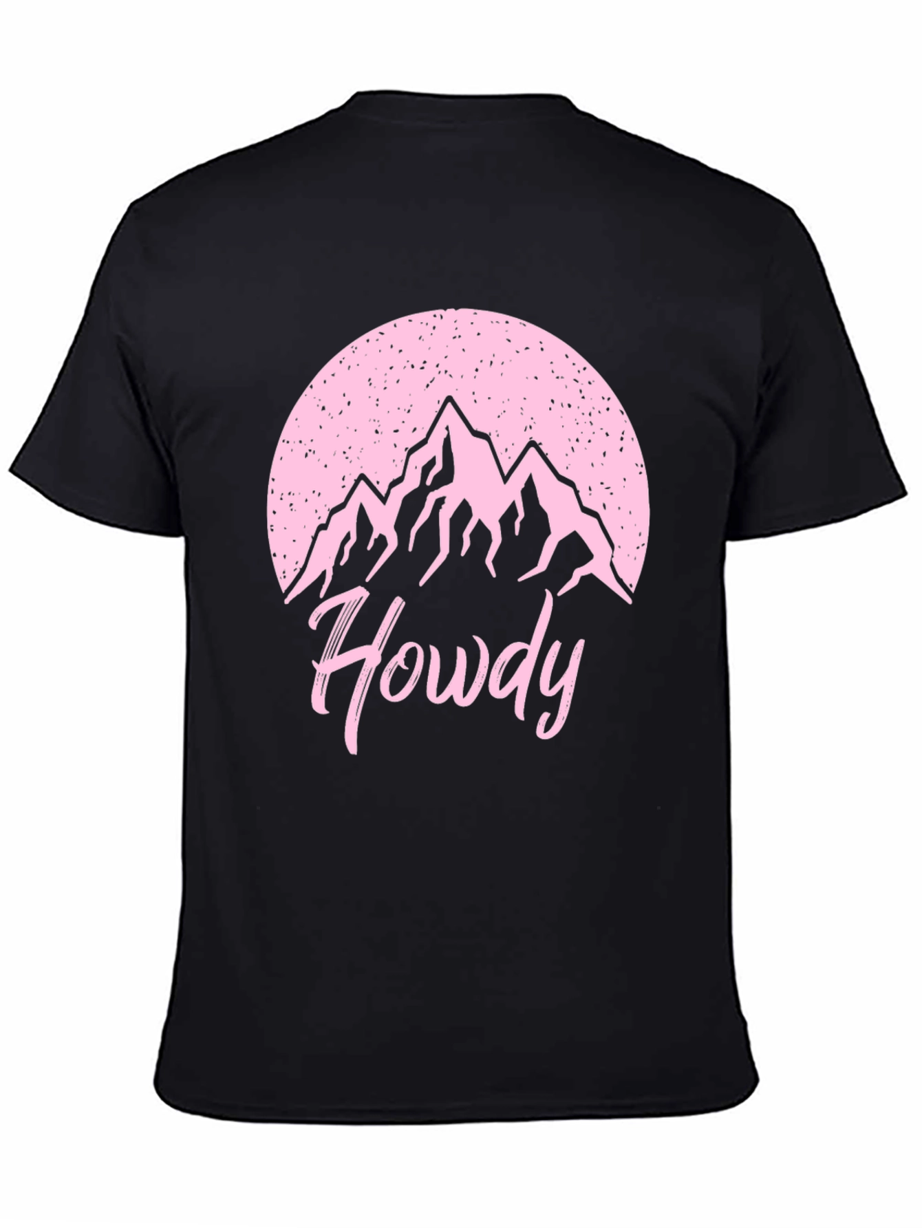 Black Howdy Mountain Graphic T-Shirt - Casual Wear view 4