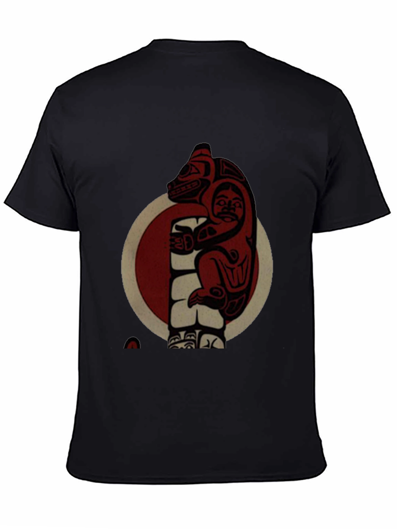Black Native Art Bear Graphic T-Shirt view 4