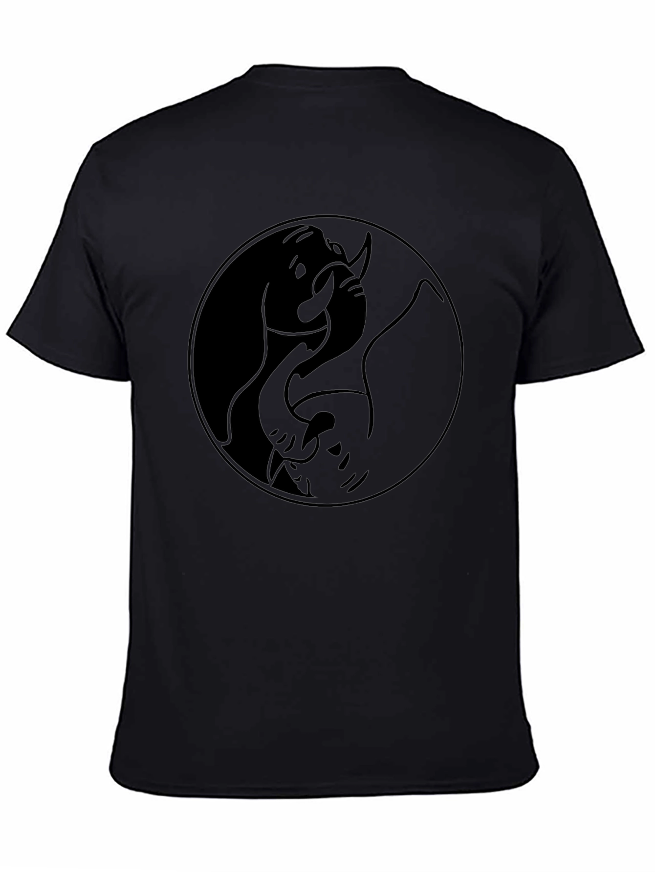 Black Yin Yang Elephant Graphic Tee - Stylish Black T-Shirt view 4