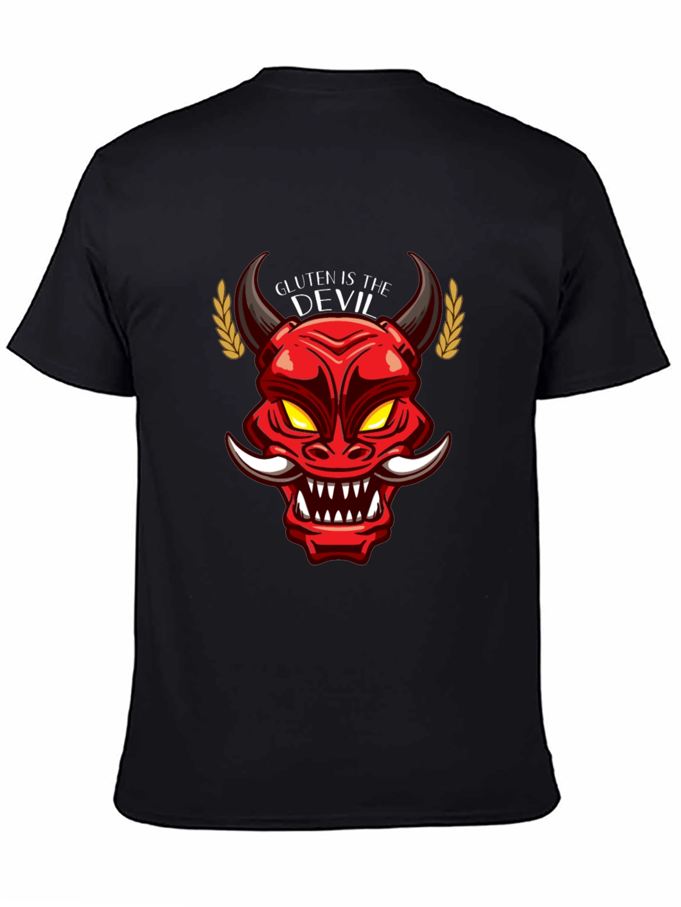 Black Gluten is the Devil Graphic T-Shirt view 4