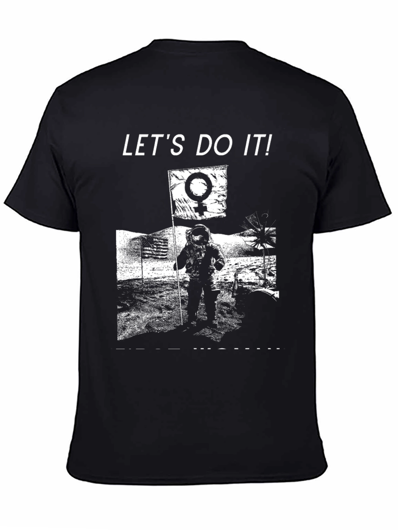 Black Let's Do It! Moon Landing Graphic T-Shirt view 4
