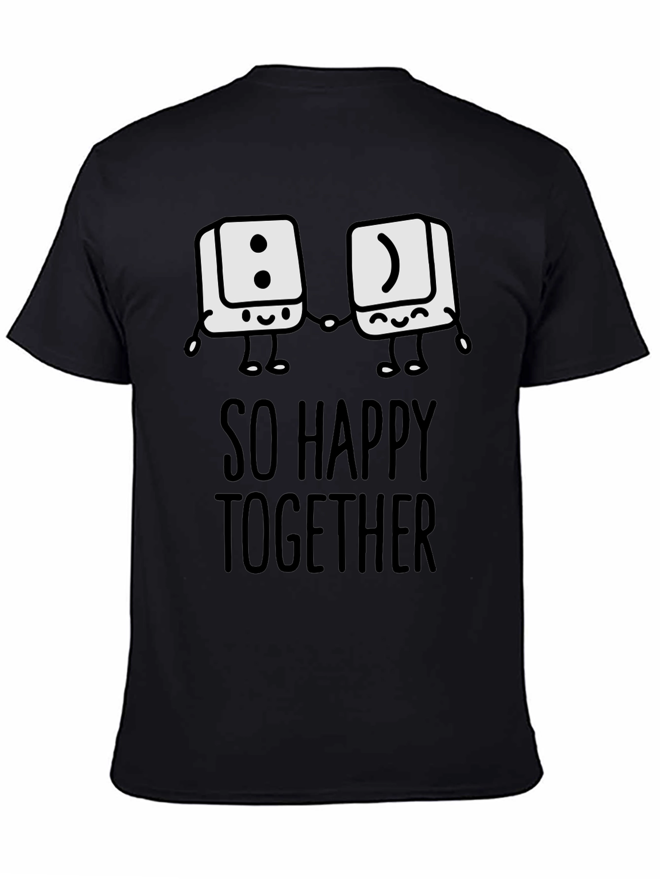 Black So Happy Together Graphic T-Shirt - Fun Couple Tee view 4