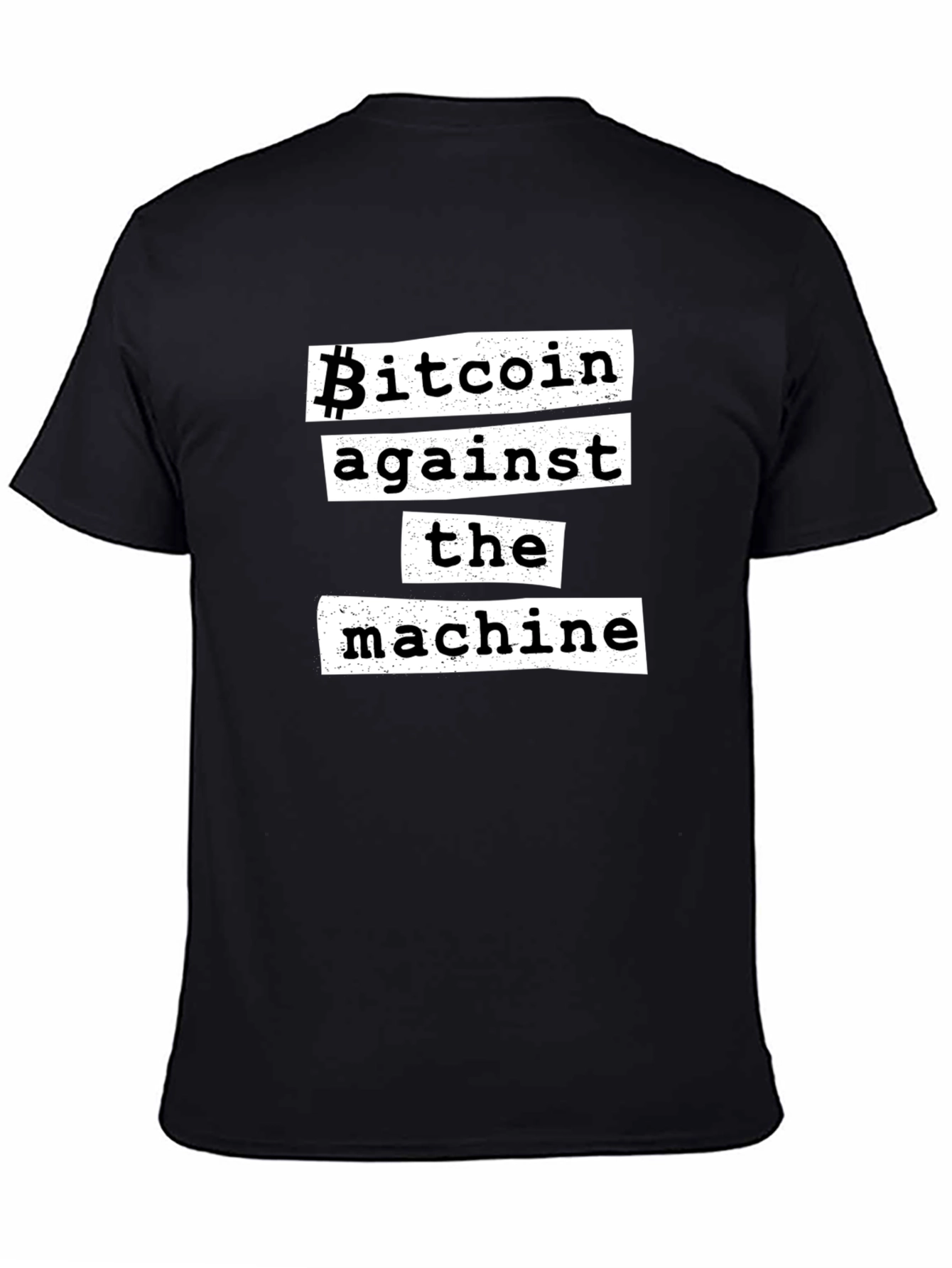 Black Bitcoin Against the Machine Graphic Tee view 4
