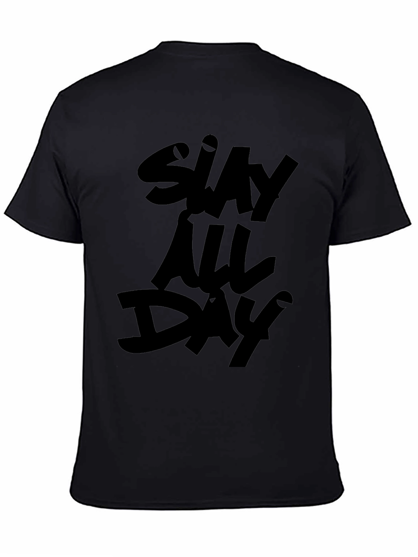 Black Slay All Day Black Graphic Tee view 4