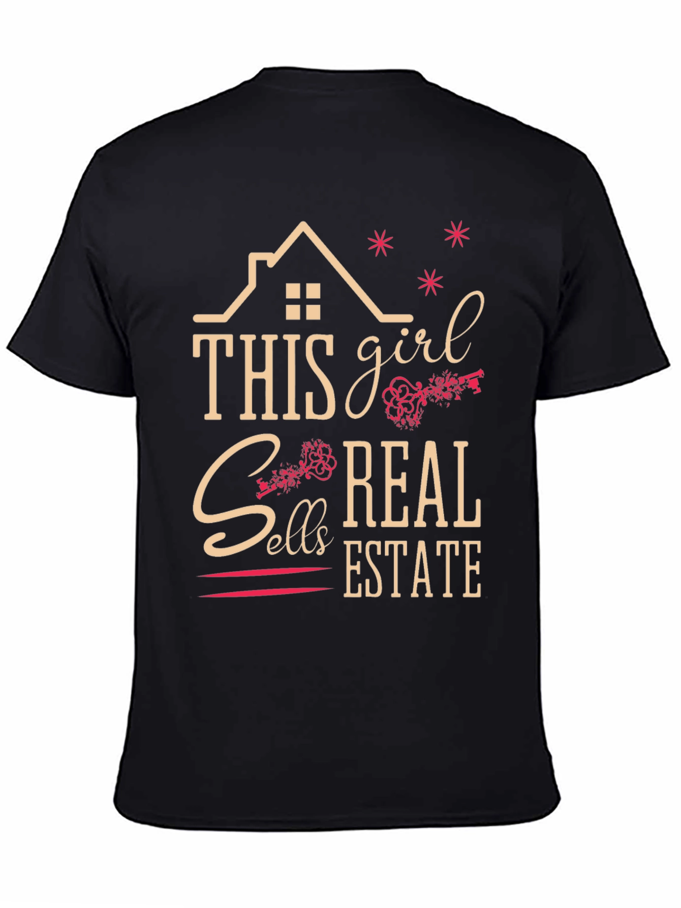 Black This Girl Sells Real Estate T-Shirt view 4