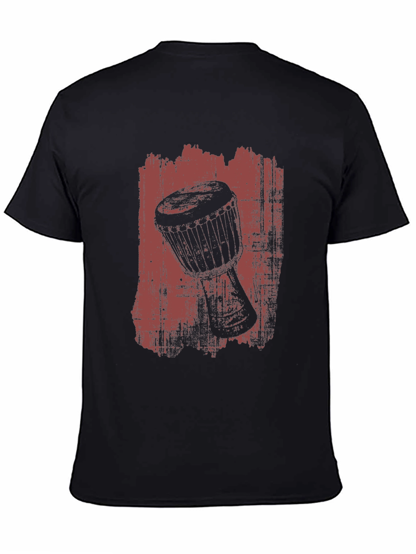 Black Djembe Drum Graphic Tee - Music Lover's T-Shirt view 4