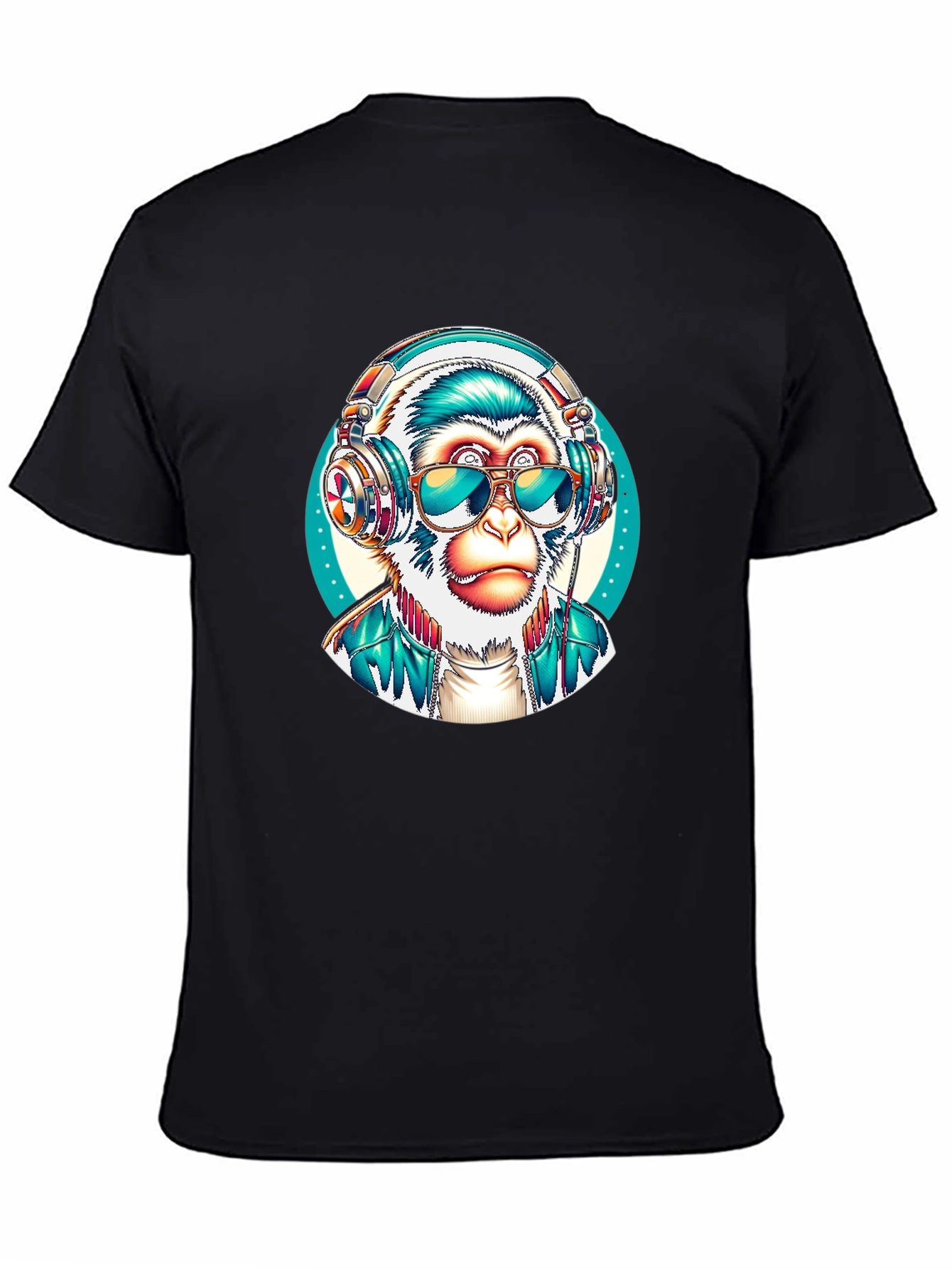 Black Monkey DJ Graphic T-Shirt - Cool & Unique Design view 4